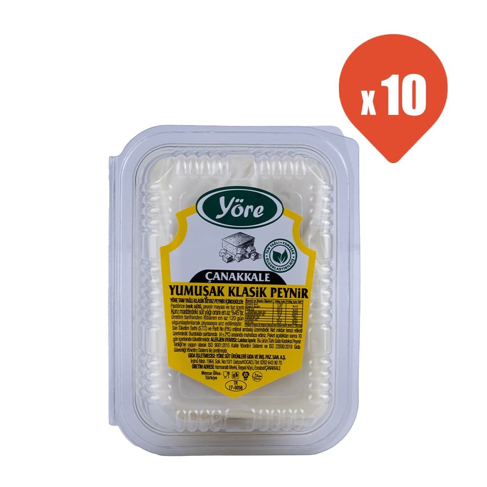 Yöre Çanakkale Klasik Tam Yağlı Yumuşak İnek Peyniri 300 gr x 10