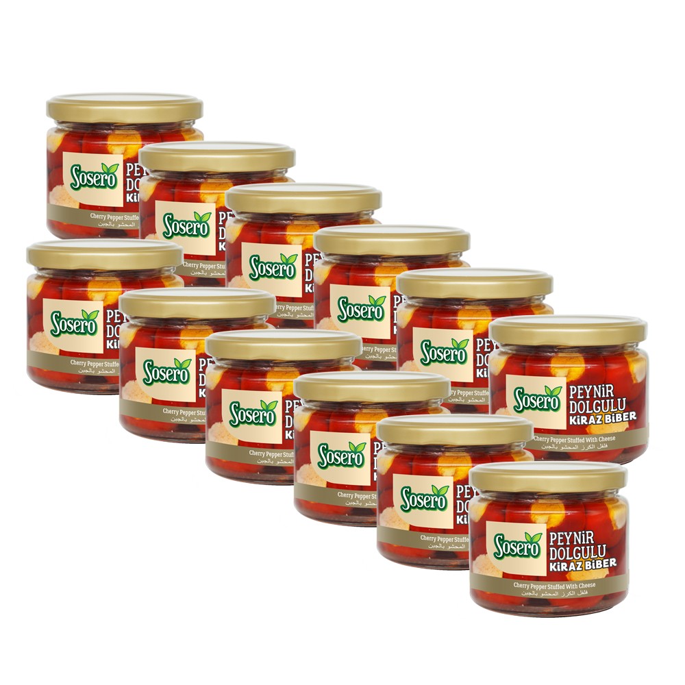 Sosero Peynir Dolgulu Kiraz Biber 290 gr x 12