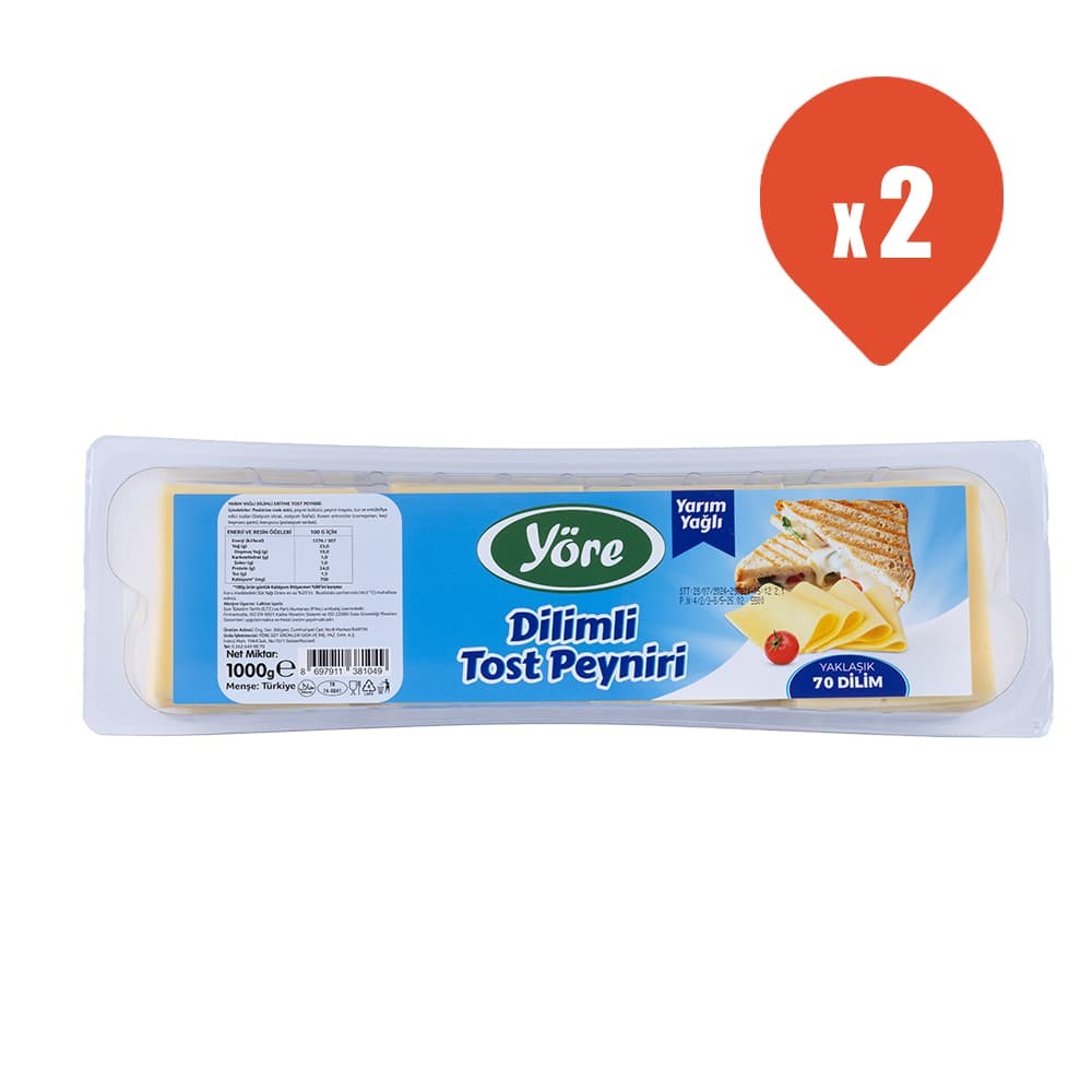 Yöre Dilimli Tost Peyniri 1000 gr x 2