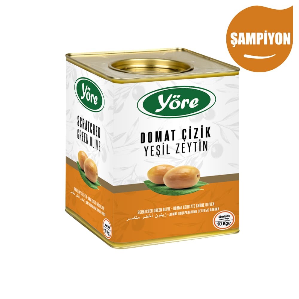 Yöre Domat Çizik Şampiyon Yeşil Zeytin 10 kg Teneke