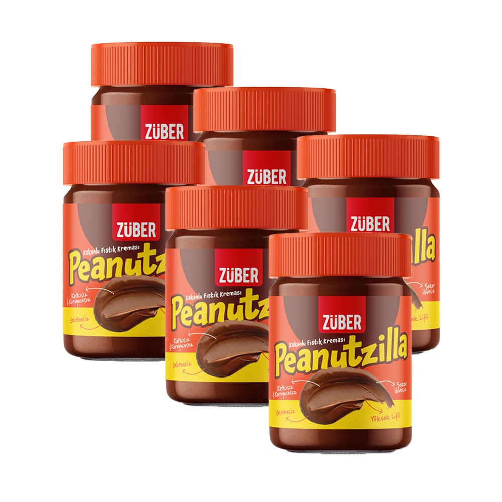 Züber Peanutzilla Kakaolu Fıstık Kreması 315 gr x 6