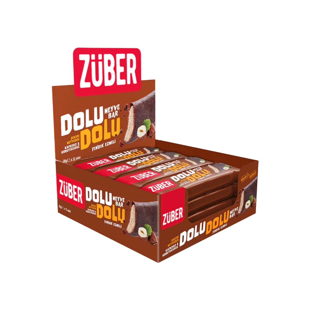 Züber Dolu Dolu Fındık Ezmeli Meyve Bar 30 gr x12