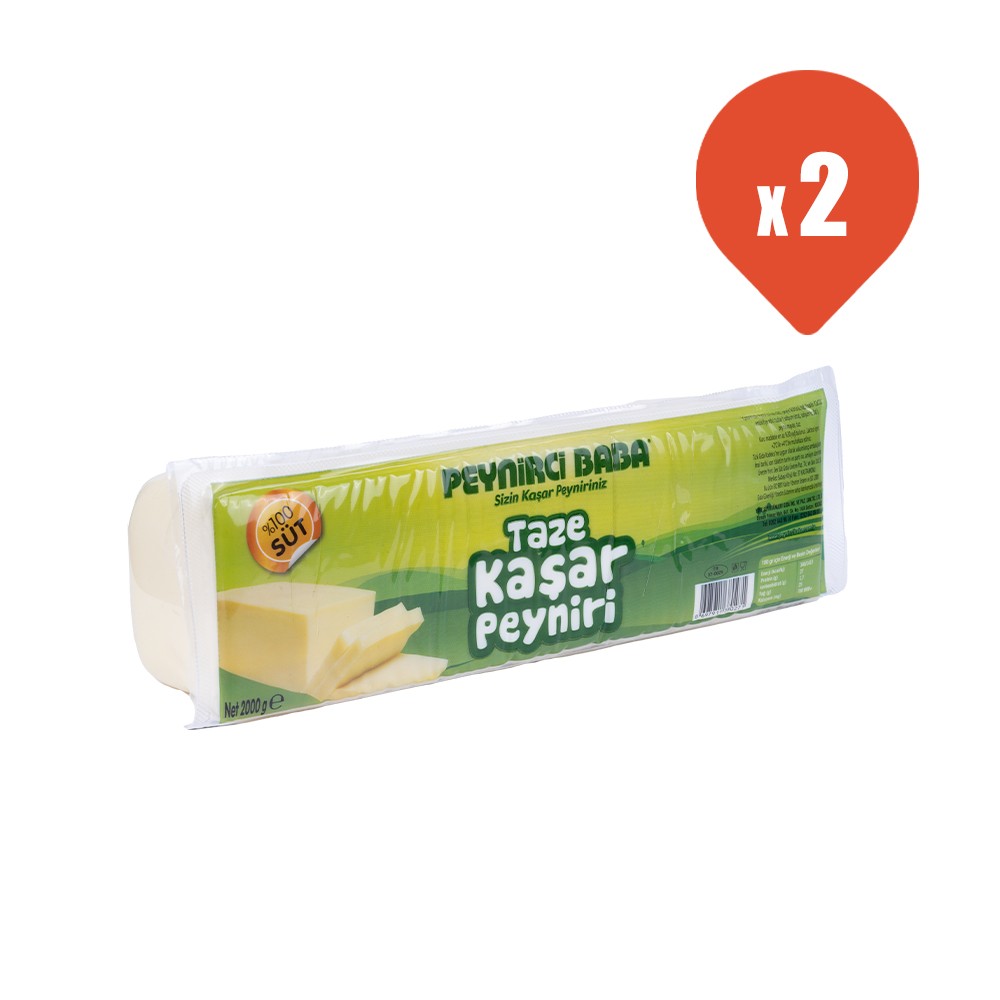 Peynirci Baba Taze Kaşar Peyniri 2 kg x 2 Adet