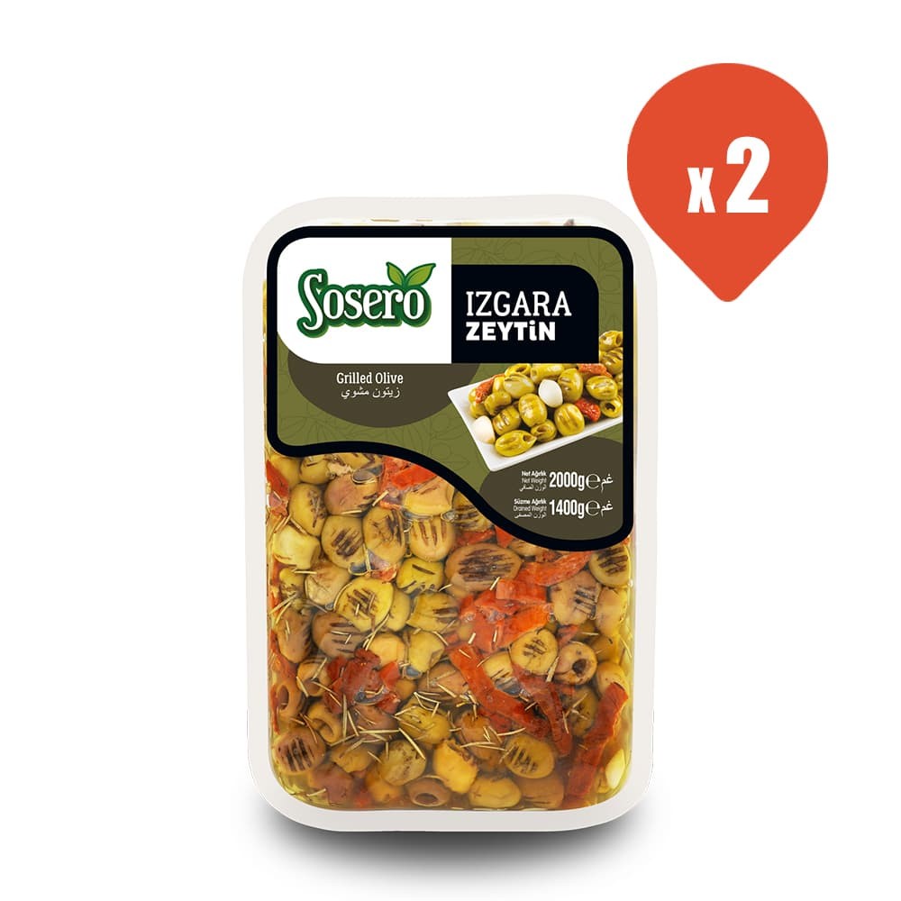 Sosero Grill Izgara Zeytin 1400 gr x 2