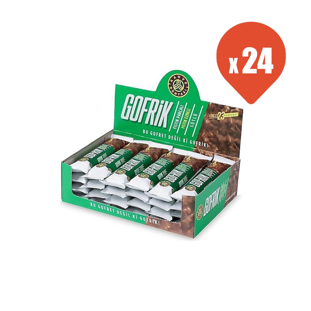 Kahve Dünyası Gofrik Antep Fıstıklı Sütlü 33 gr x 24 Adet
