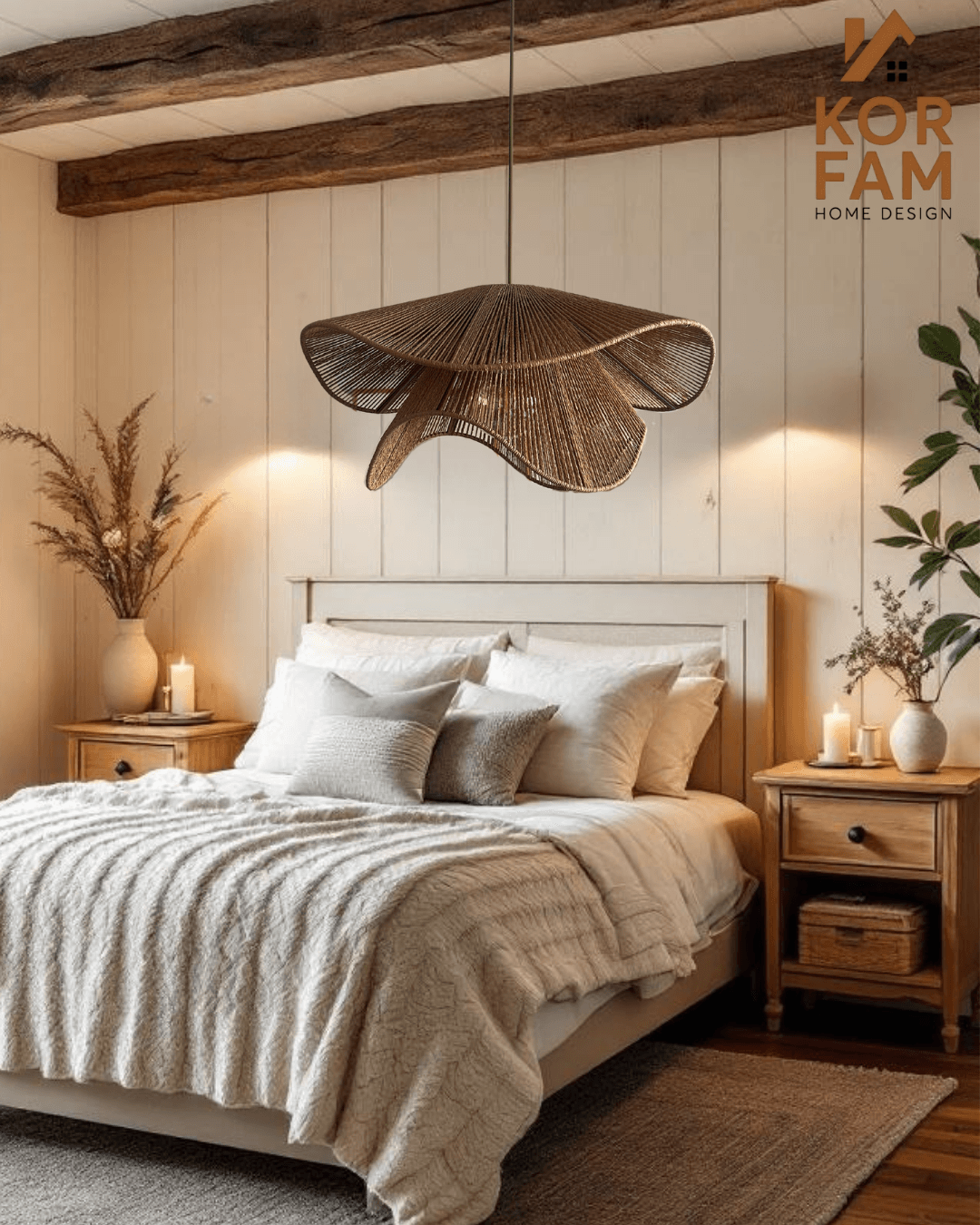 BREEZE MODELİ - HASIR EL YAPIMI BOHEM ASİMETRİK ŞEKİLLİ RUSTİK AVİZE
