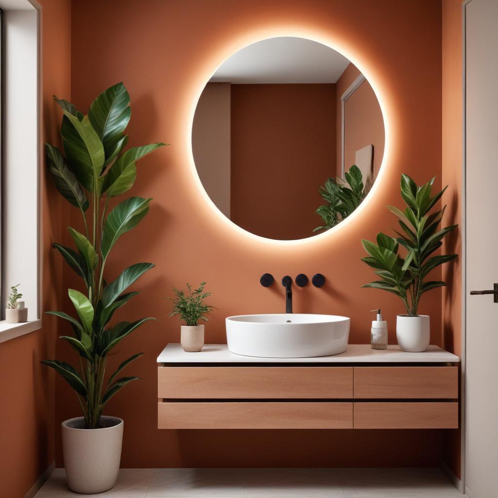 MirrorDecorArt - Yuvarlak Gün Işığı Led Aydınlatmalı Banyo Aynası, Tuvalet Aynası, Led'li Banyo Aynası, Makyaj Aynası