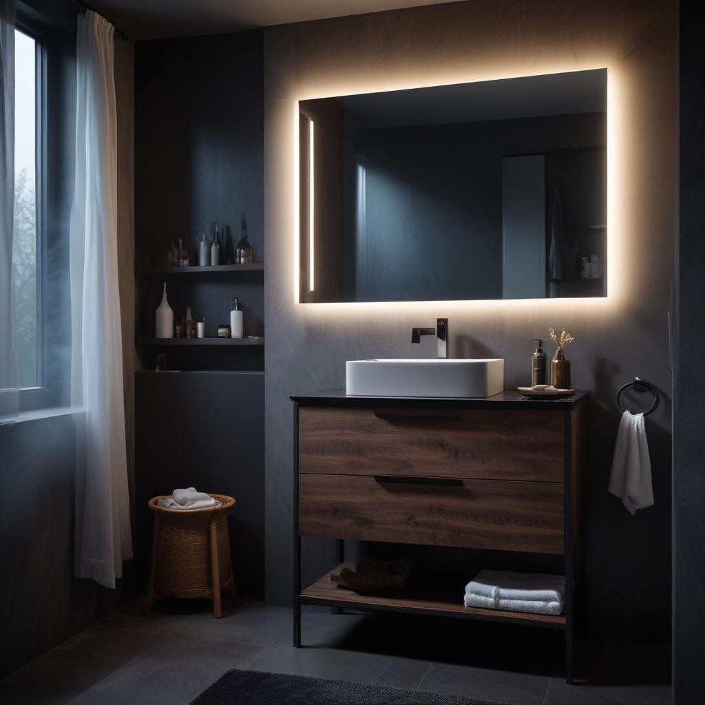 MirrorDecorArt - Gün ışığı Led Aydınlatmalı Dikdörtgen Banyo Aynası, Led Işıklı Lavabo Aynası, Tuvalet Aynası