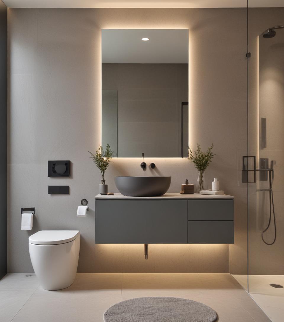 MirrorDecorArt - Gün ışığı Led Aydınlatmalı Dikdörtgen Banyo Aynası, Led Işıklı Lavabo Aynası, Tuvalet Aynası