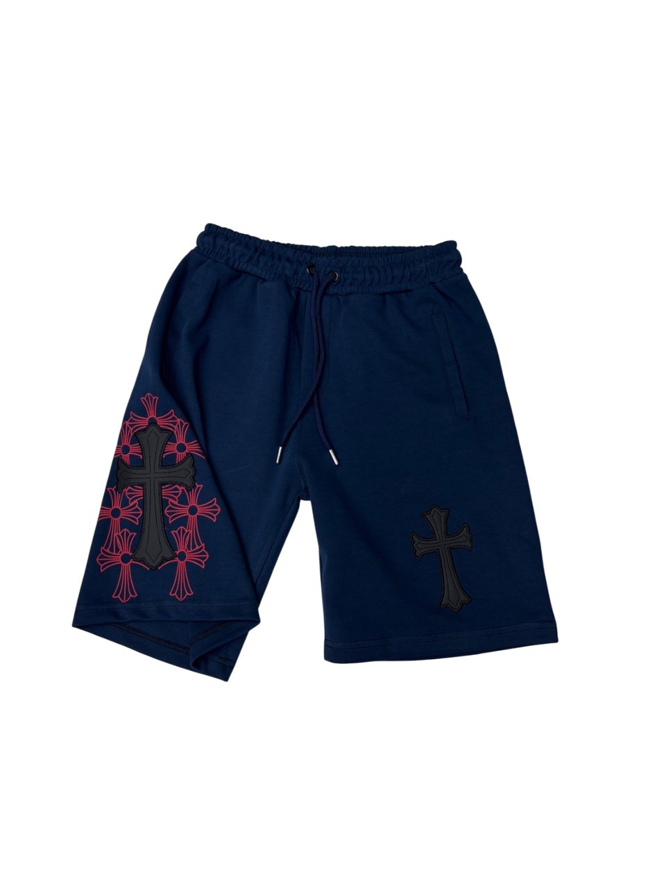 Chrome Hearts Lacivert-Kırmızı Şort Tişört Takım