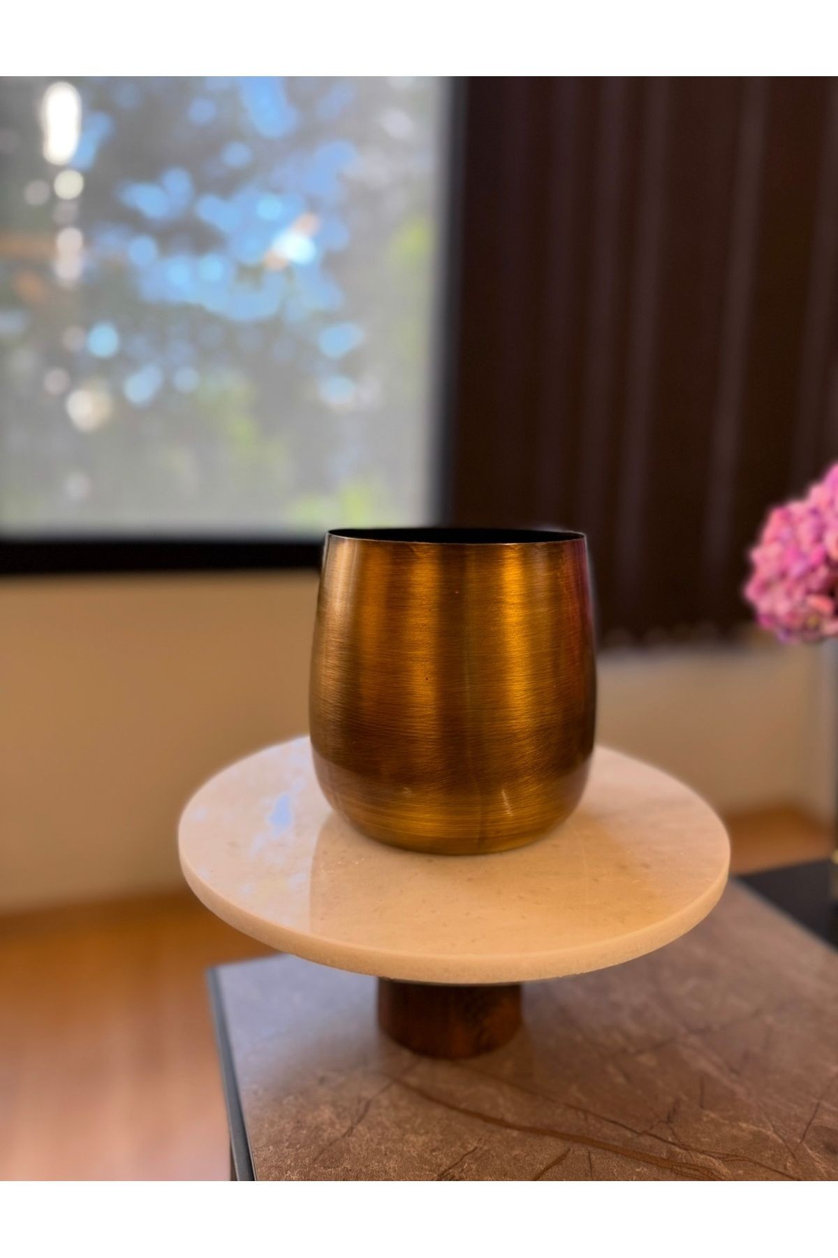 Eskitme Gold Metalik Vazo Etiketsiz cover pic