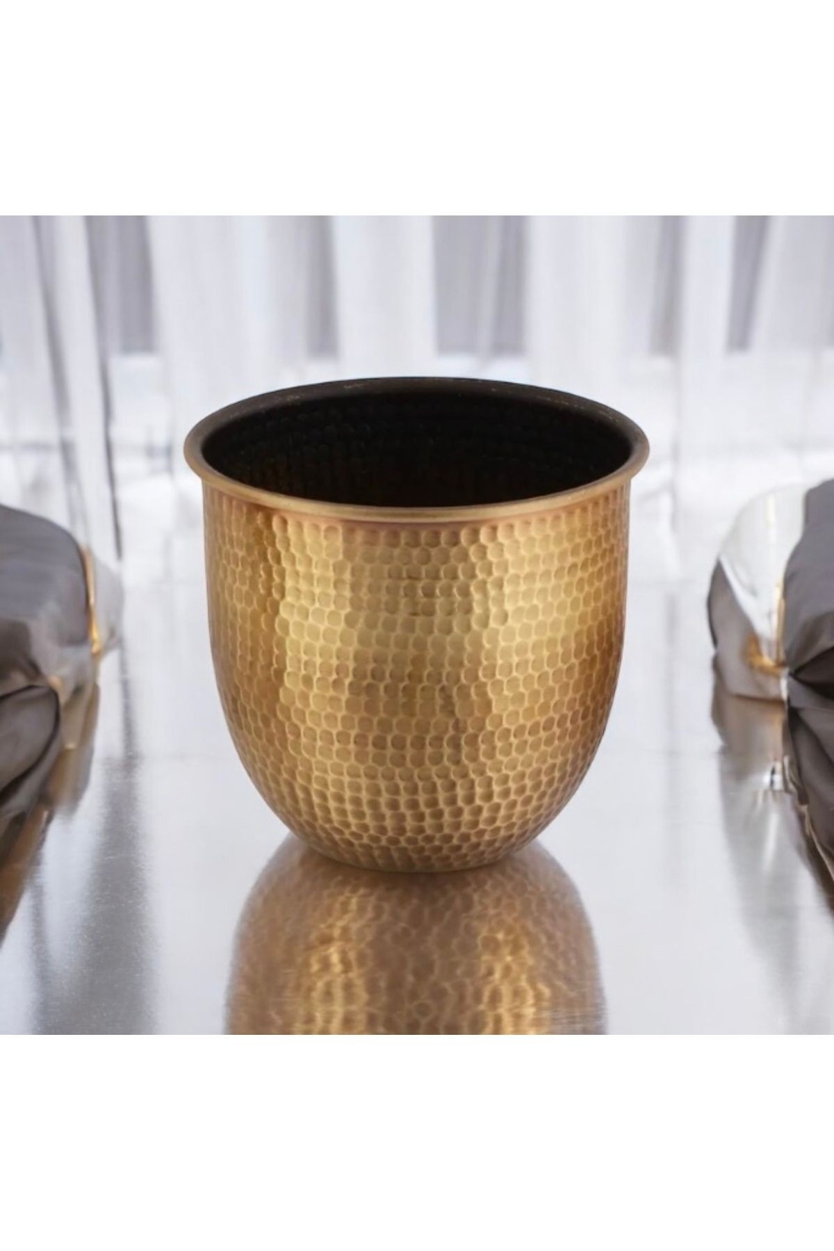 Gold eskitme dövme metalik vazo 0 image
