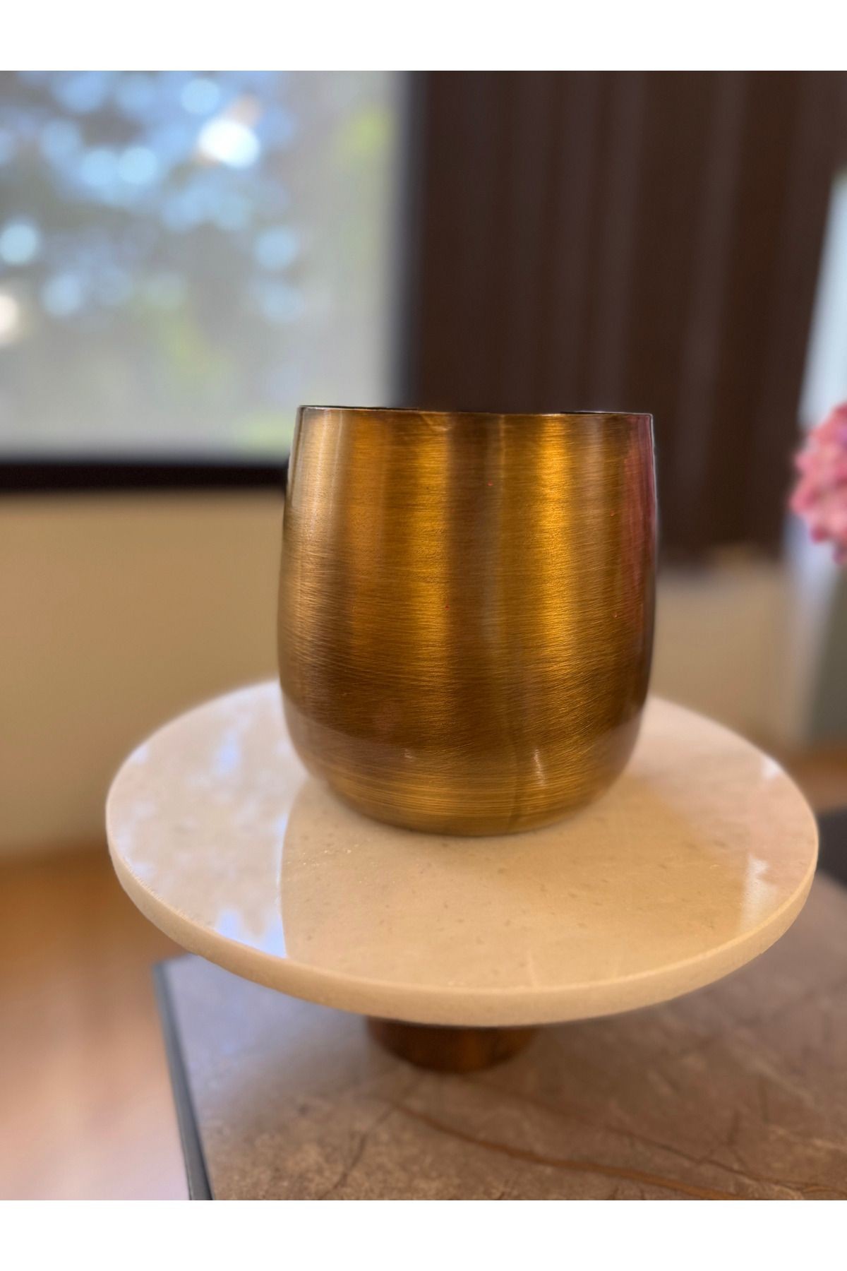 Gold lux vazo, metal bakır görünümlü vazo- çiçeksiz 0 image
