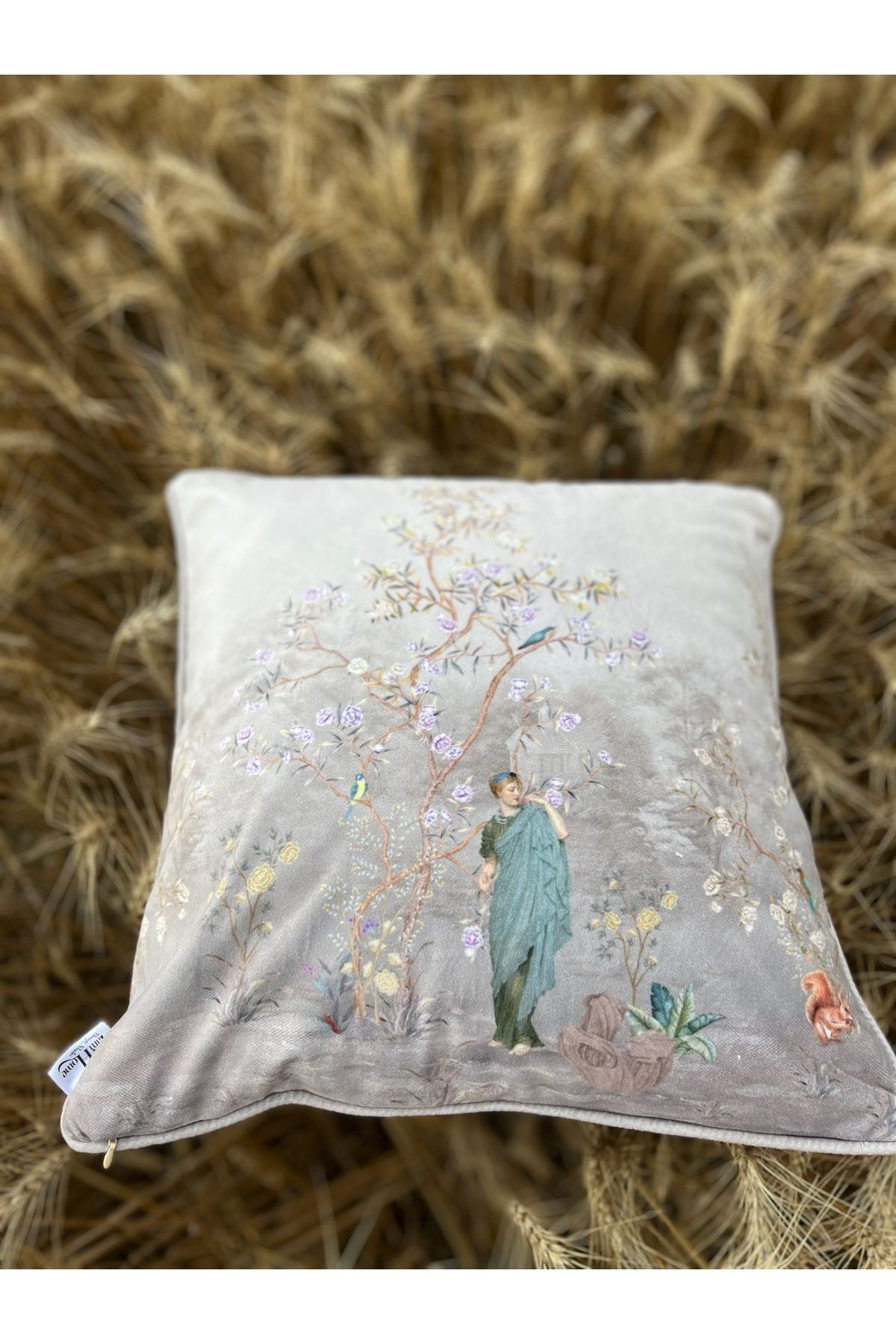 Barok Tarzı Dijital Baskılı Kırlent Kılıfı 45x45cm 0 image