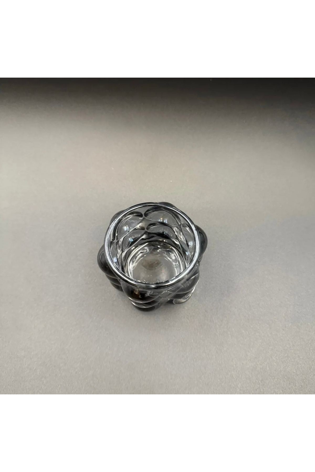 Dekoratif cam mumluk, balonlu vazo, bubble cam bardak, mumluk füme 0 image