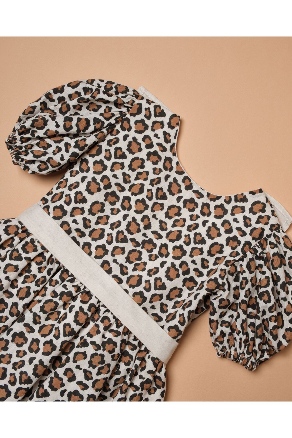 KIZ COCUK LEOPAR DESENLI ELBISE