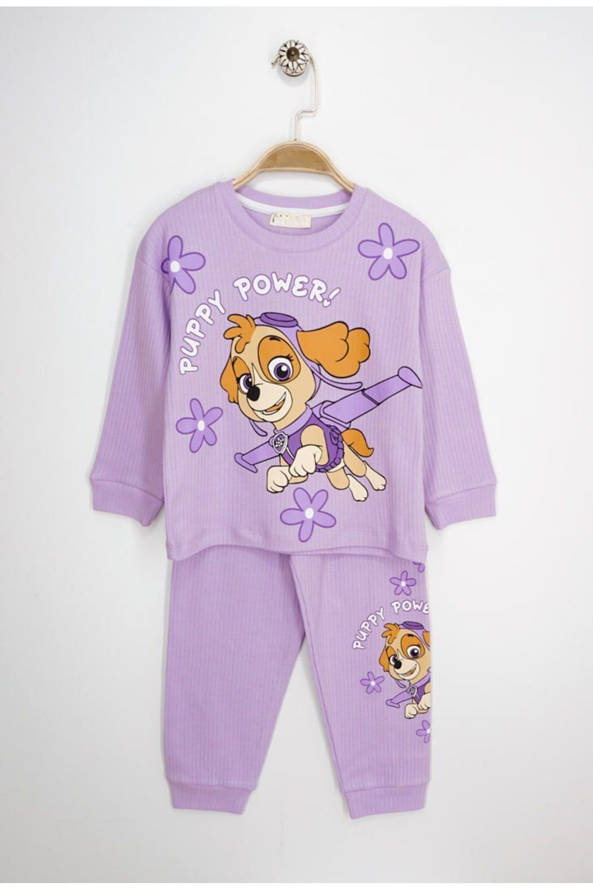 Paw Patrol Fitilli Kız Çocuk Pijama Takımı