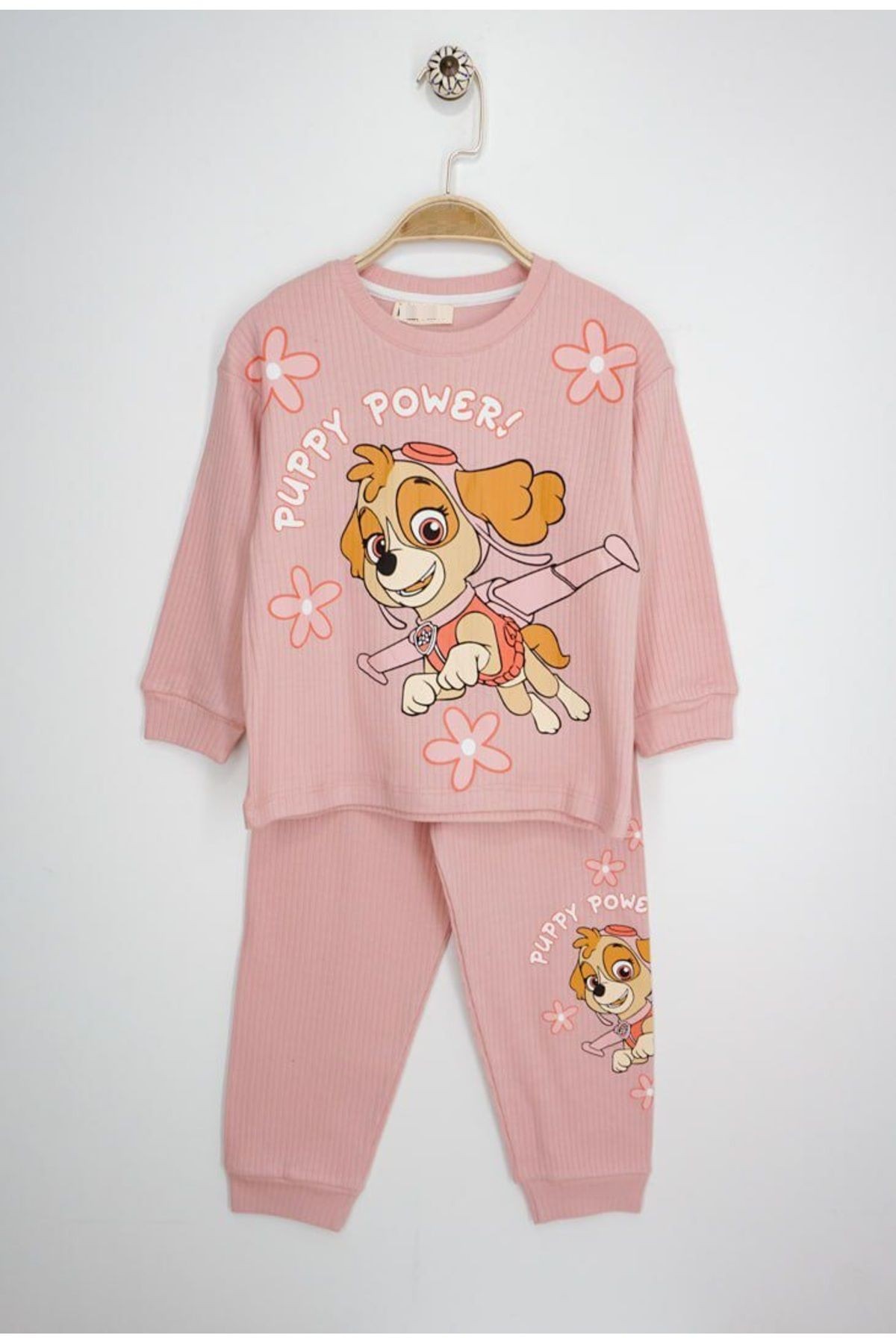 Paw Patrol Fitilli Kız Çocuk Pijama Takımı