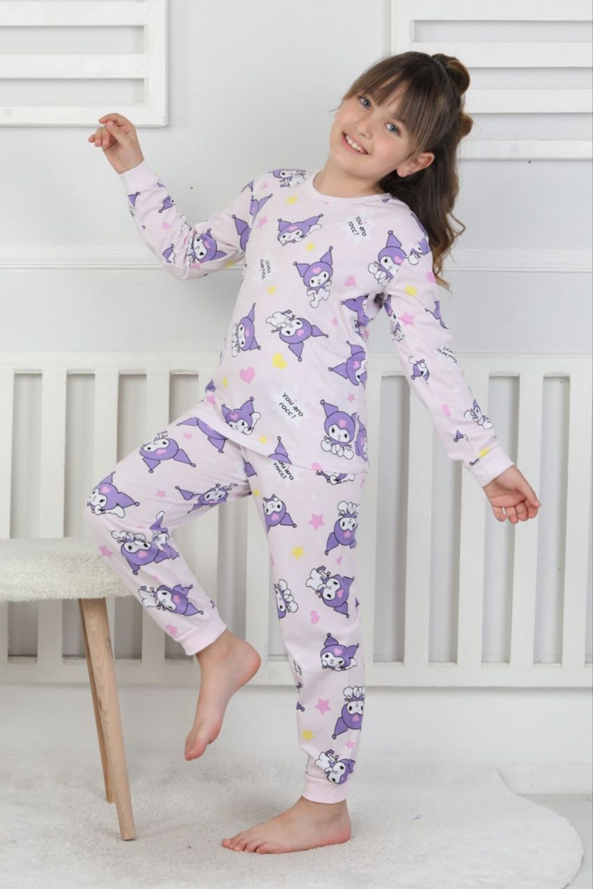 Mevsimlik Kuromi Pijama Takımı %100 Pamuk