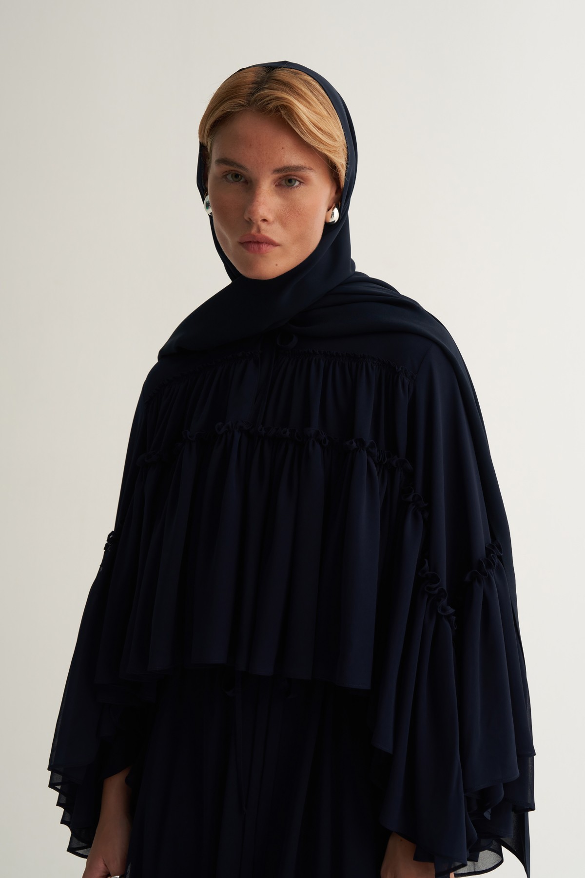 Navy Blue Cupro Scarve