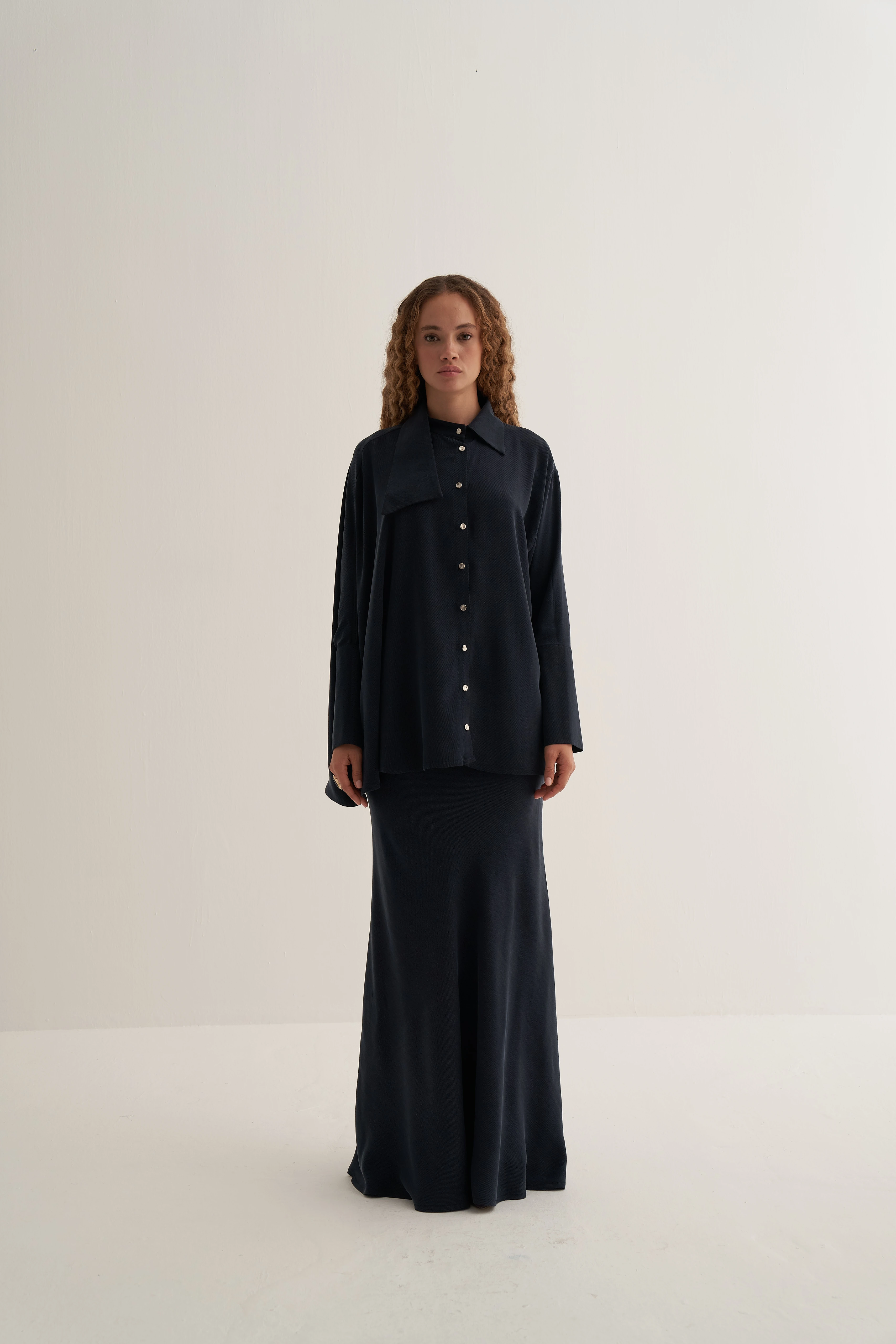 Cupro Asimetrik Gömlek