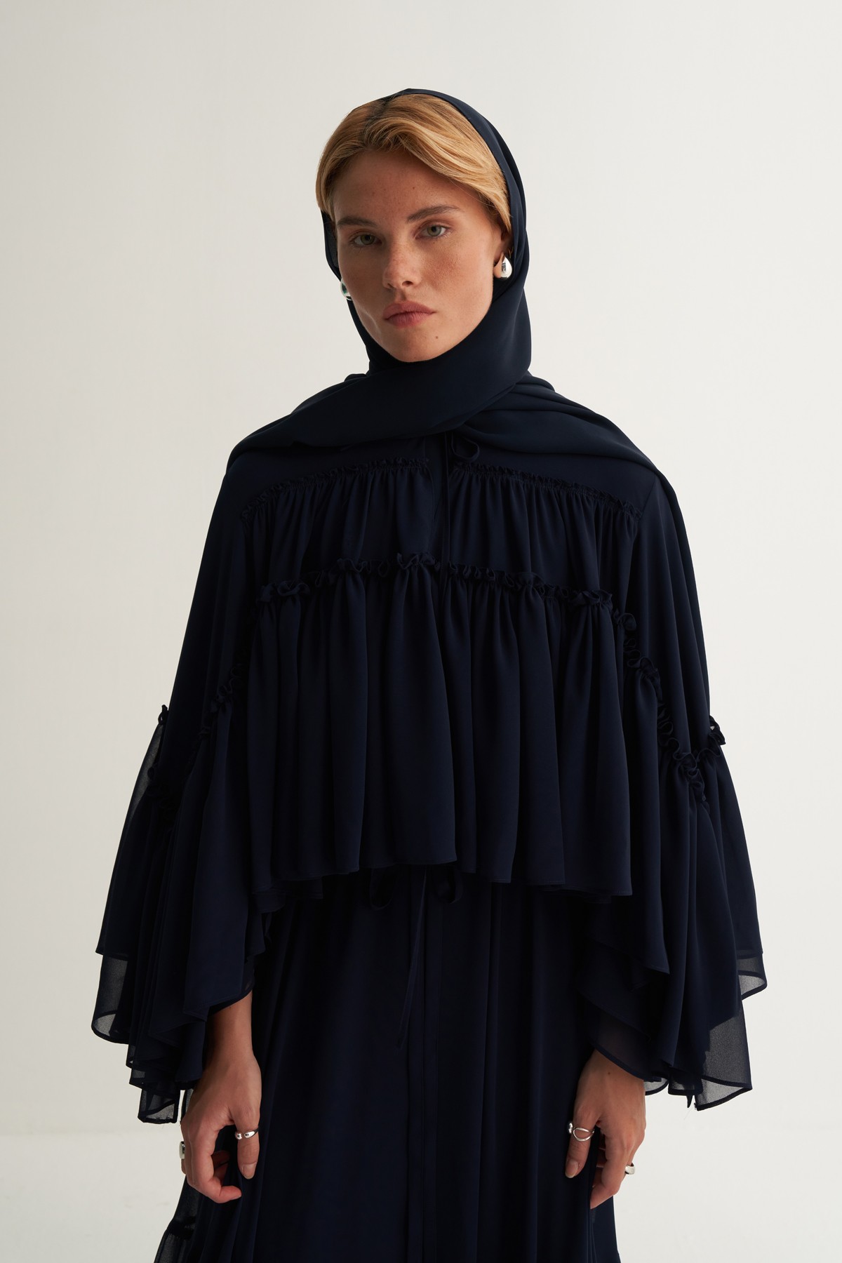Navy Blue Cupro Scarve