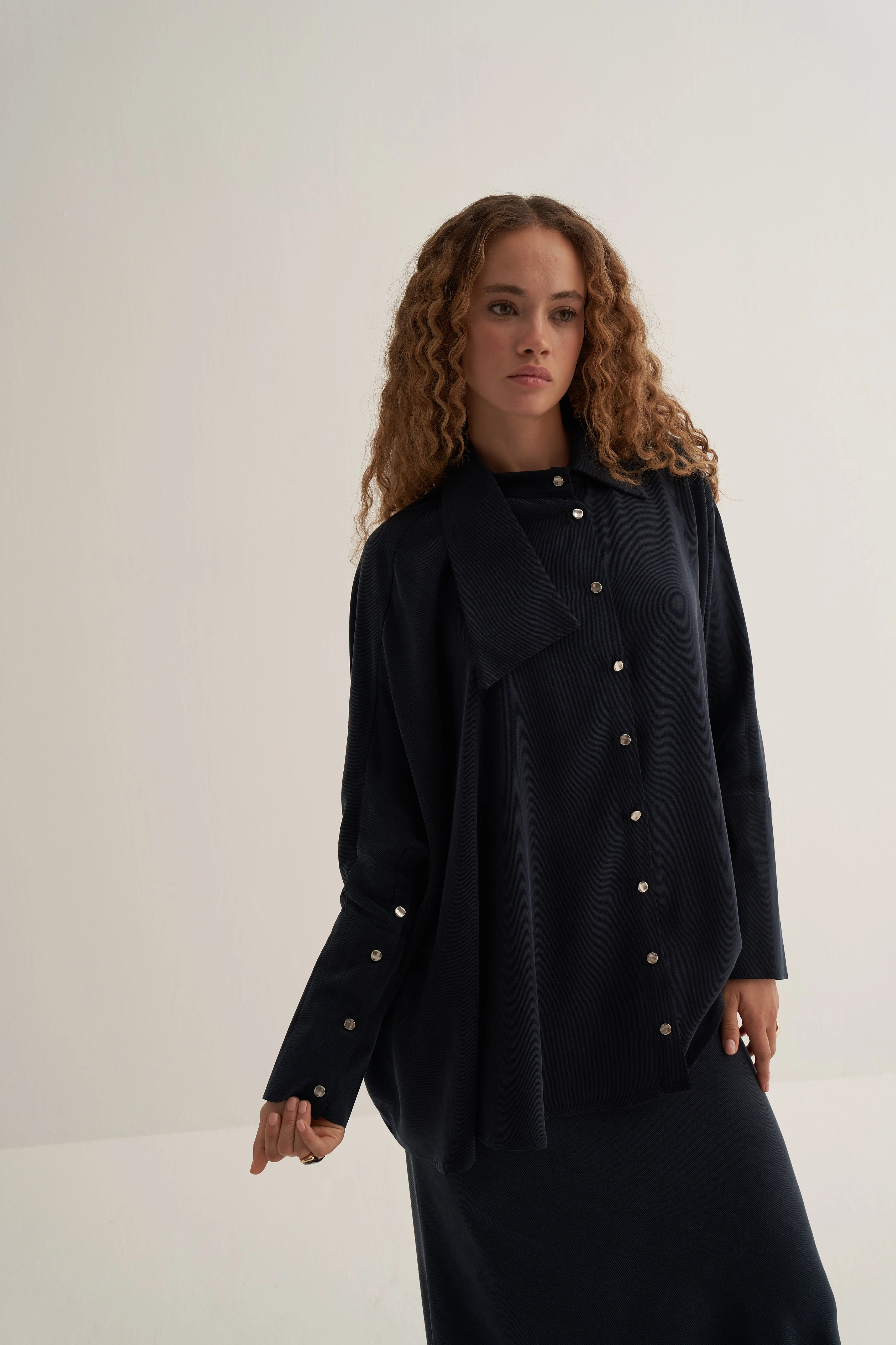 Cupro Asimetrik Gömlek