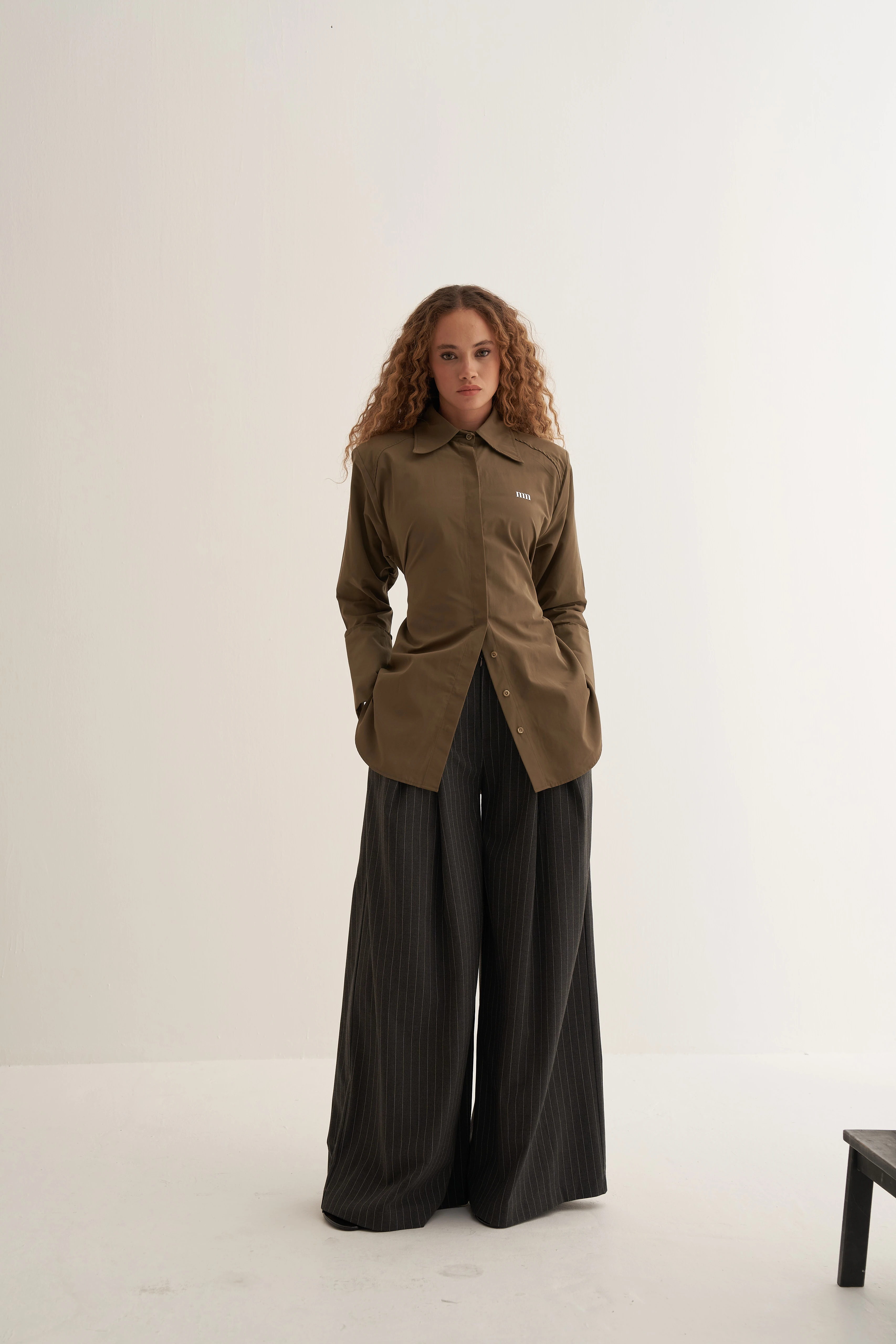 Pileli Füme Pantolon