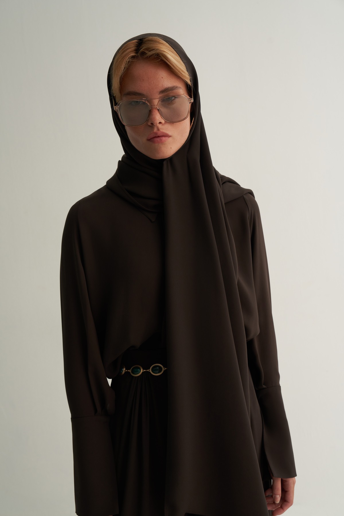 Brown Cupro Scarve