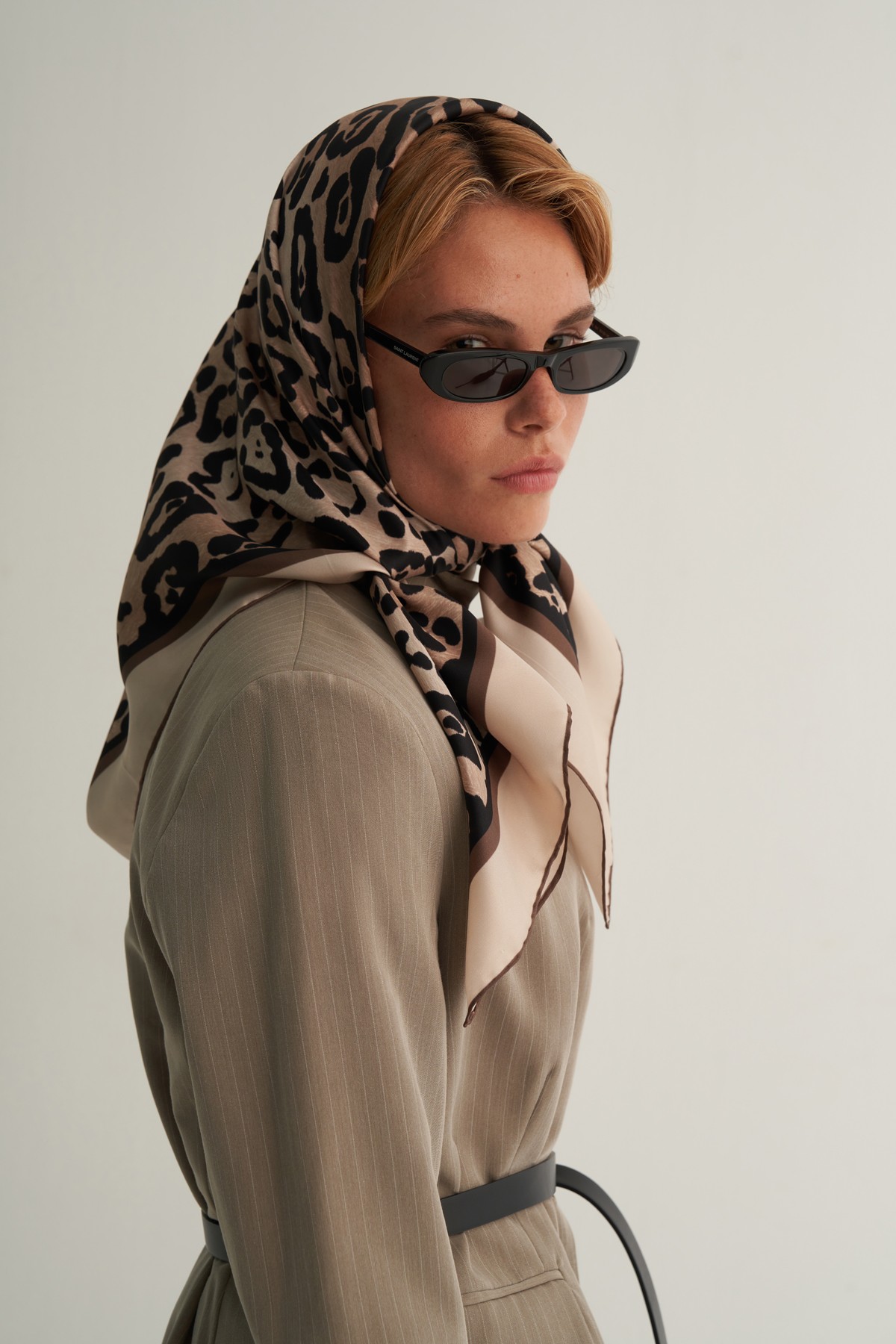 Beige Leopard Scarf