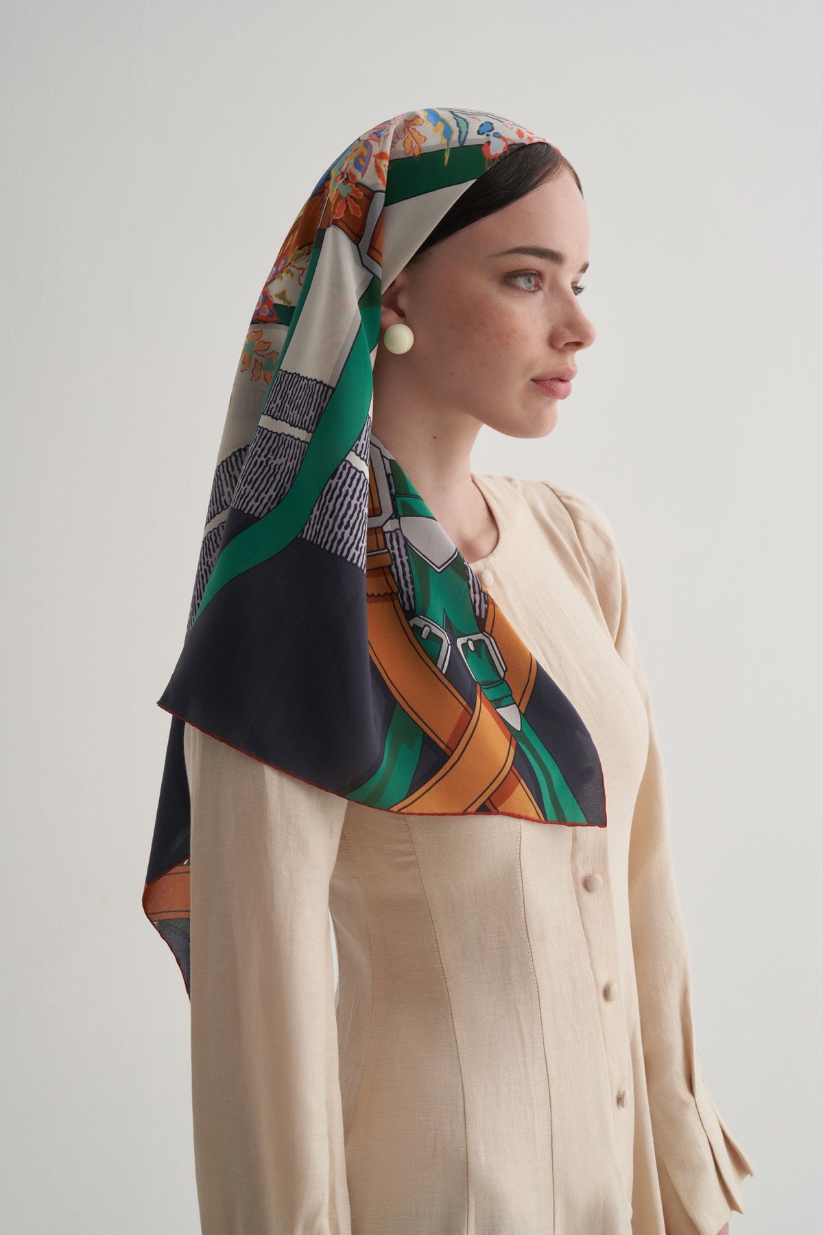 Navy Blue Belvia Scarf