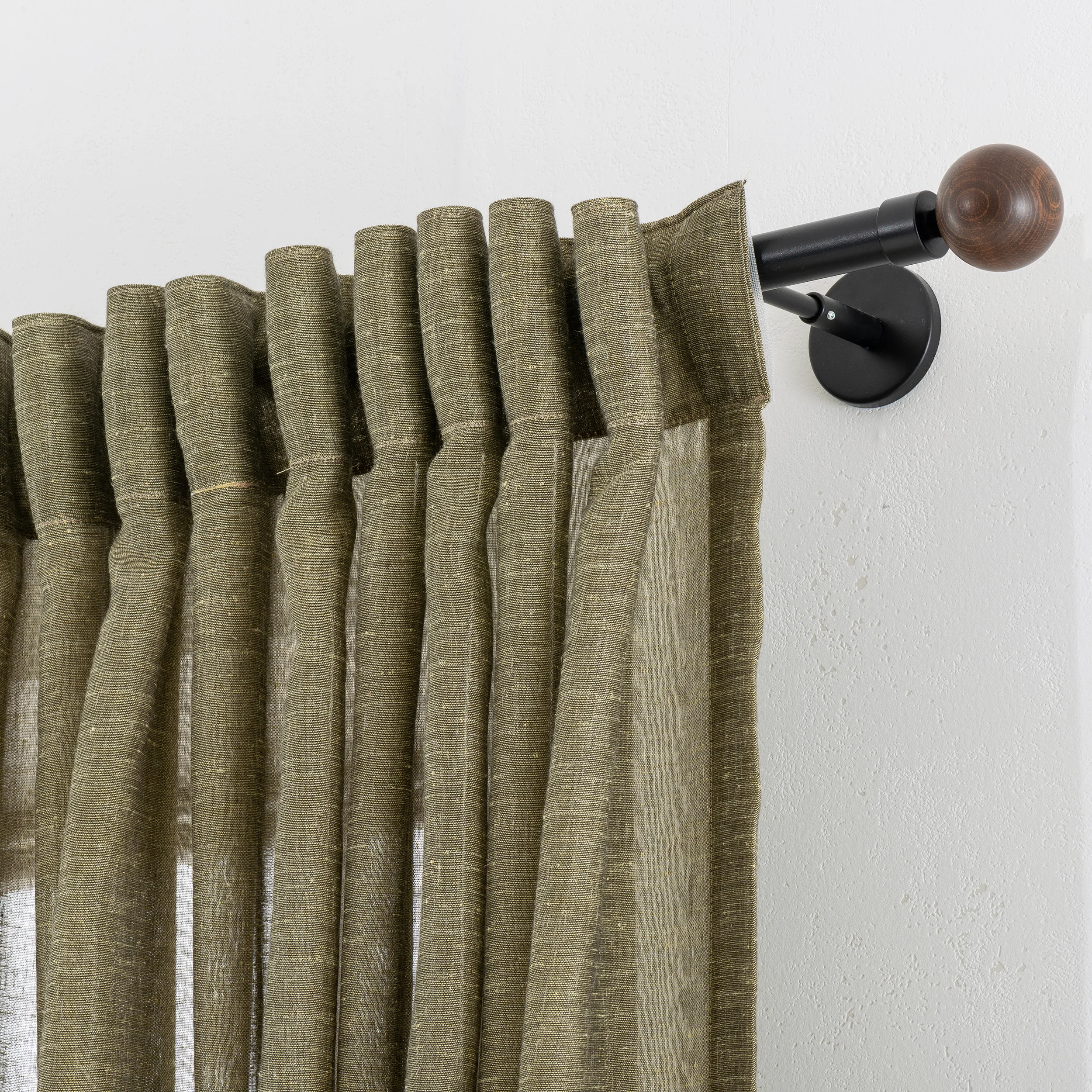 Soft Green Linen  Curtains – Custom Extra Long Semi-Sheer Panels | Farmhouse & Modern Living Room, Bedroom, Dining Room Drapes