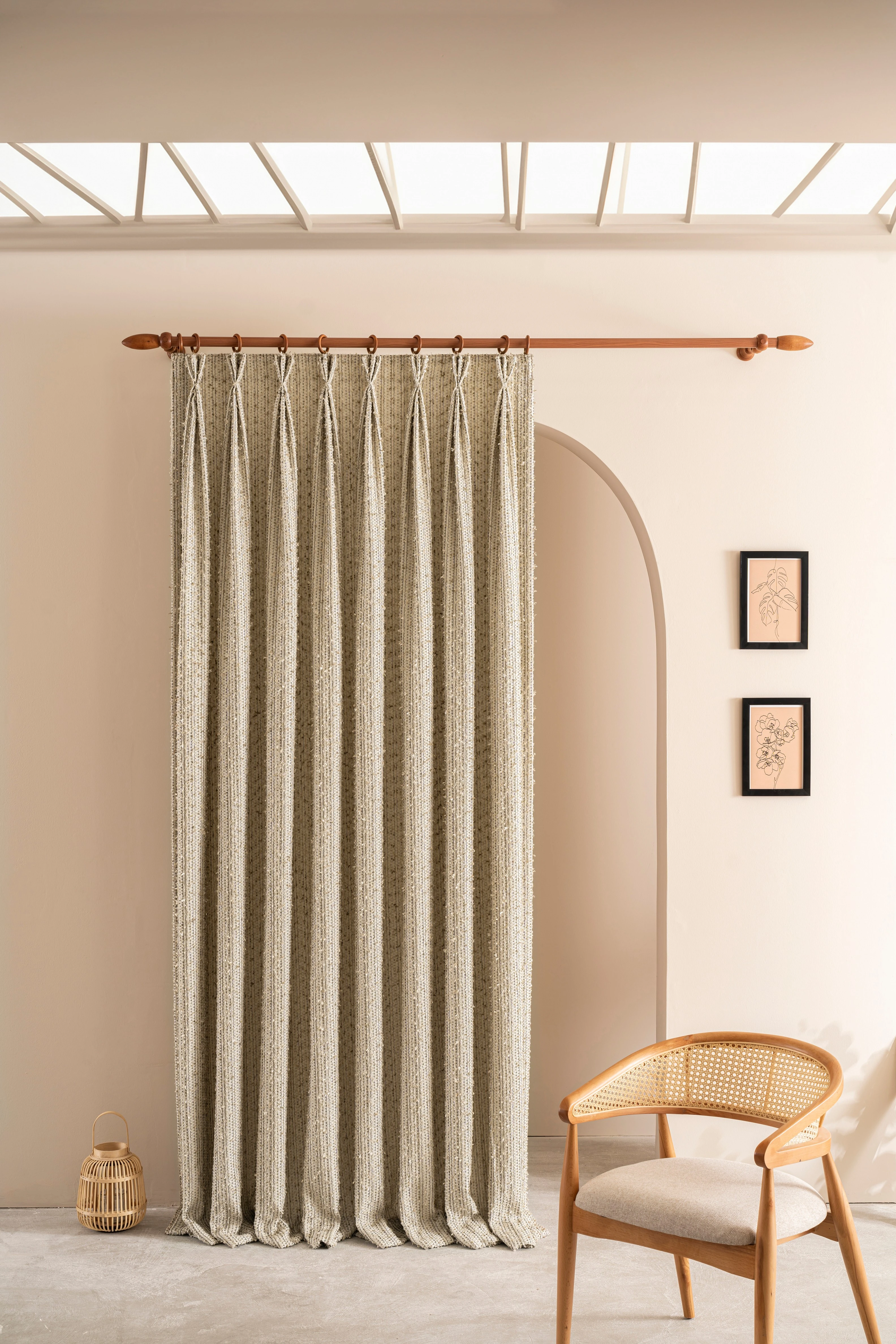 Modern Triple Linen Curtain 5 Colors, Custom Made Panels. Luxury Pleated Curtains, Home Decor Interior.