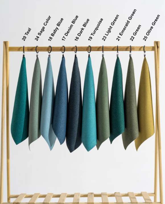 Custom Blue Blackout Thermal Curtains – Natural Room Darkening Panels | Grommet, Back Tab, Rod Pocket & Hook Options for Bedroom