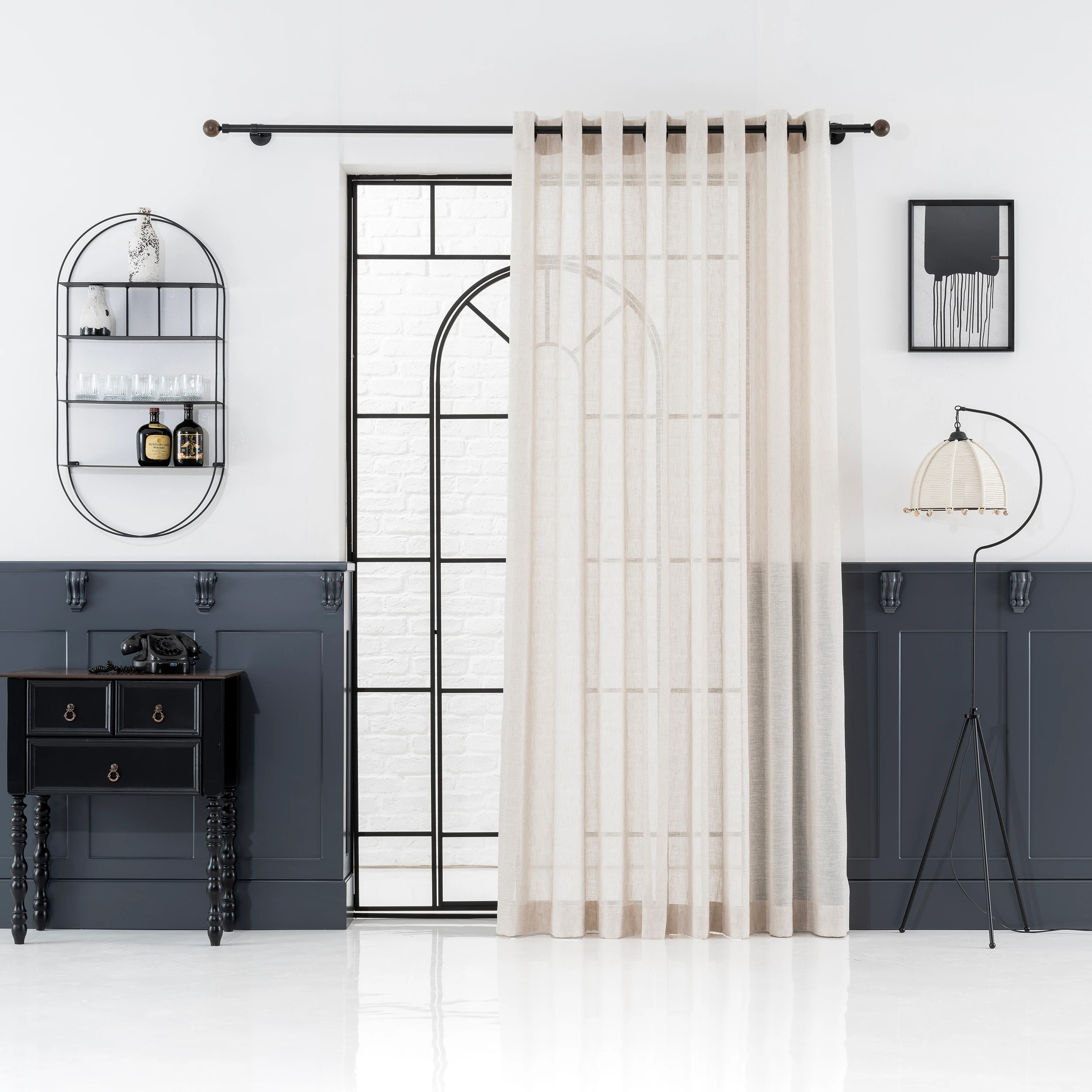 Linen Sheer Curtains 6 Colors. Grommet Curtain Custom Size Drapery For Living Room And Bed Room 