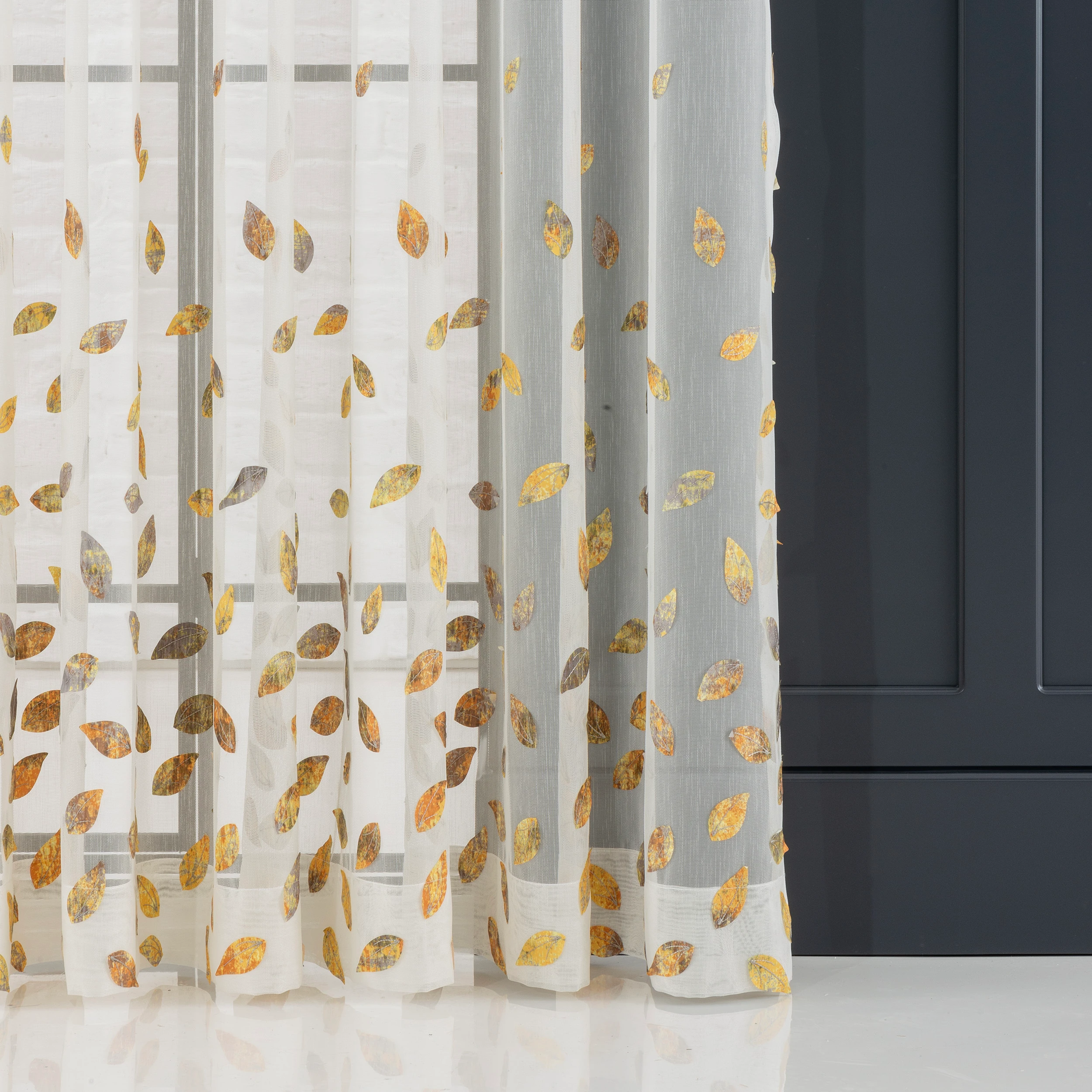 Extra Wide Leaf Pattern Sheer Curtains, Bohomian And Minimalist Home Decor For Living Room And Bed Room. Grommet, Hook and Ring, Rod Pocket. Custom Curtain Panels .Leaf Curtains, Sheer Curtain. Decor Semi-Linen Curtain Panels. 4 Leaf Pattern Colorful Sheer