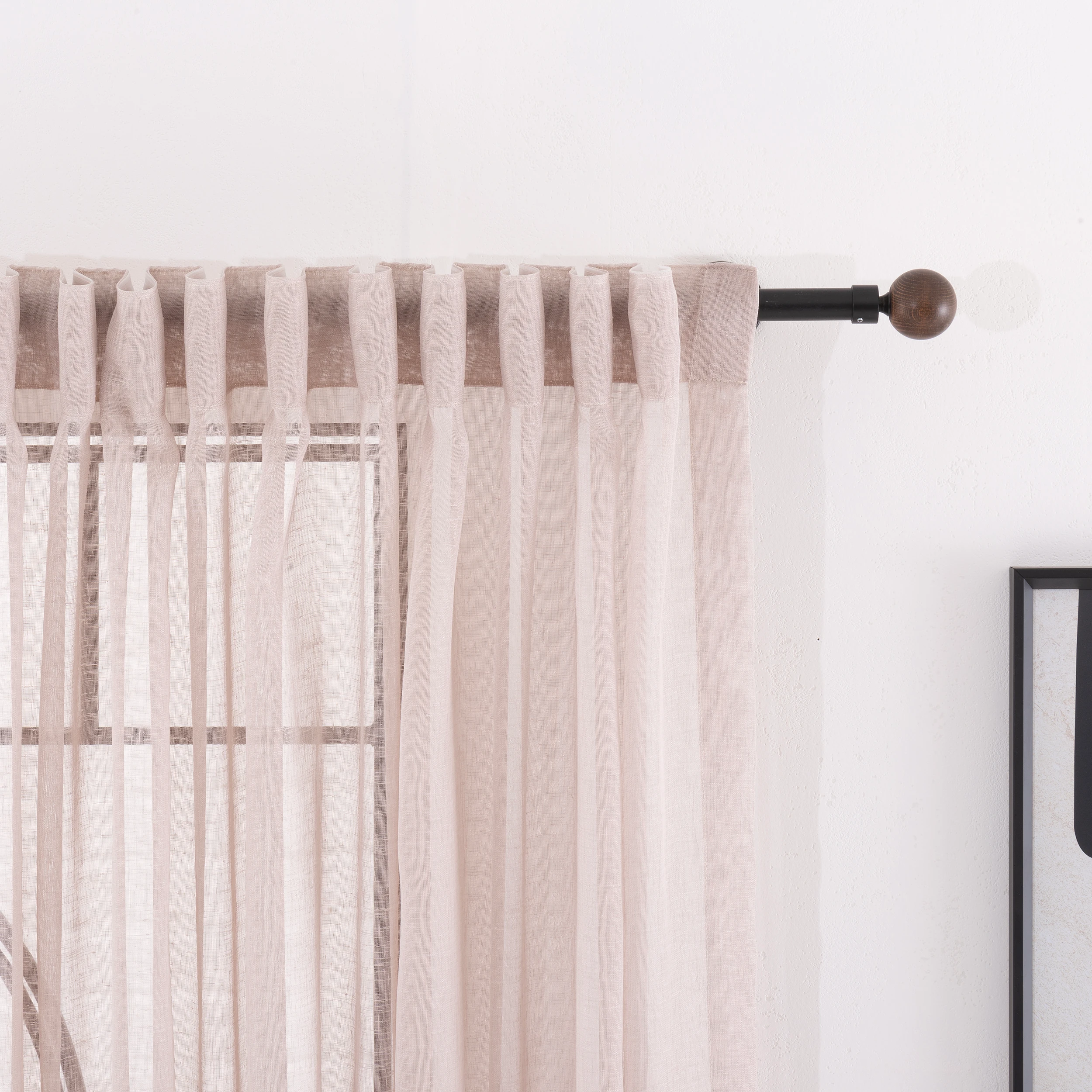 Pleated Sheer Pleated Cafe Curtains 14 Color Options. Custom Size Rod and Curtain Track Panels For Living Room And Bedroom Custom Sheer Curtain Panels With 14 Color Options.