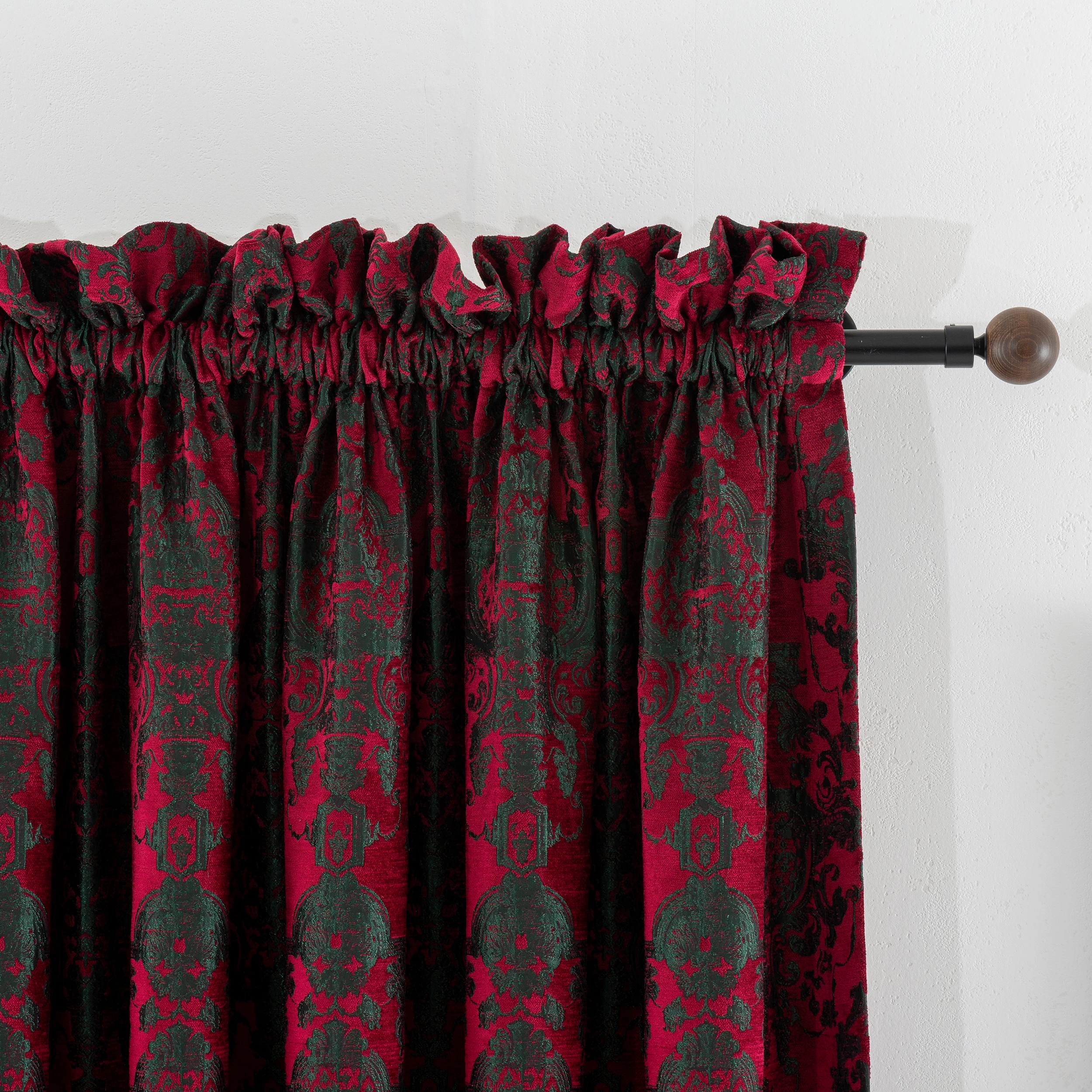 Victorian Damask Luxury Velvet Curtains 4 Colors, Custom Size Gothic Velvet Drapes For Living Room And Bedroom Curtain