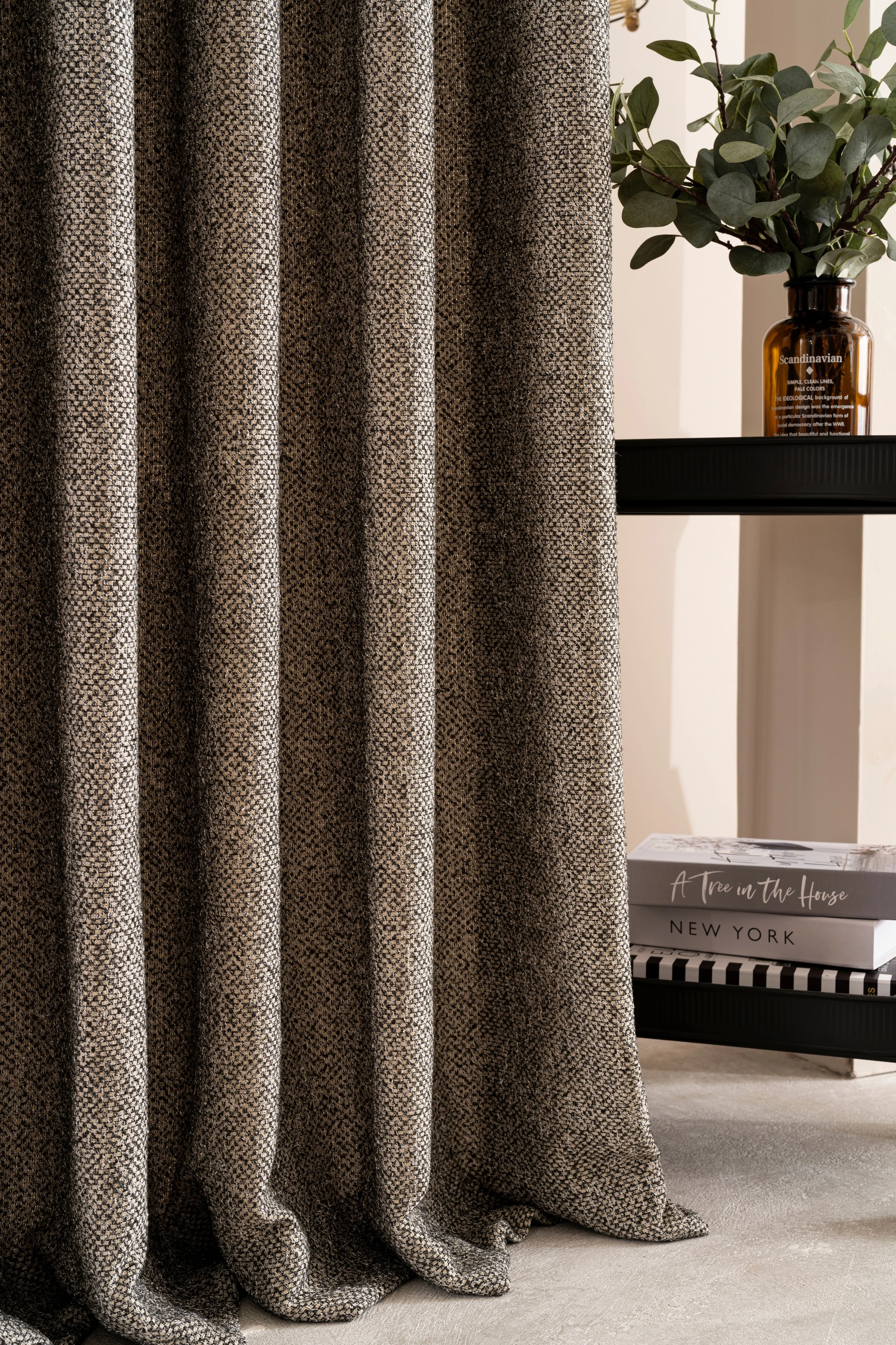 Luxury Bohemian Pinch Pleated Heavy Linen Drapes. Custom Size Window Treatments for Elegant Home Decor