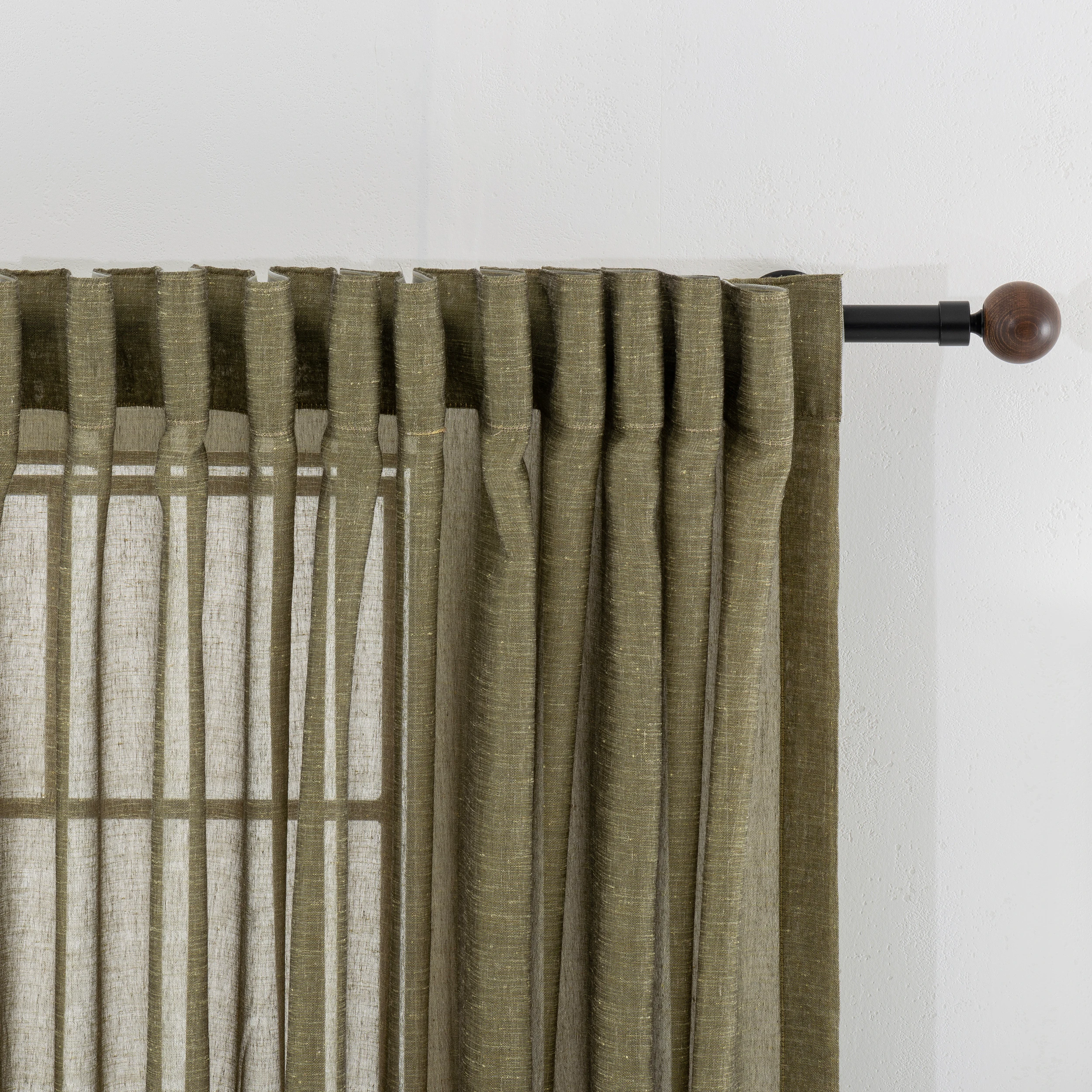 Soft Green Linen  Curtains – Custom Extra Long Semi-Sheer Panels | Farmhouse & Modern Living Room, Bedroom, Dining Room Drapes