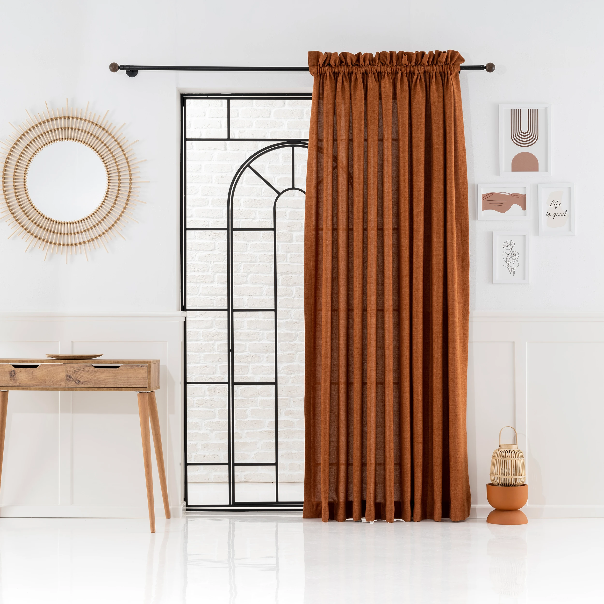 Rod Pocket Linen Curtains, 16 Color Options. Hook And Rings Modern Draperies, Custom Made For Living Room And Bed Room, High Quality Drapes