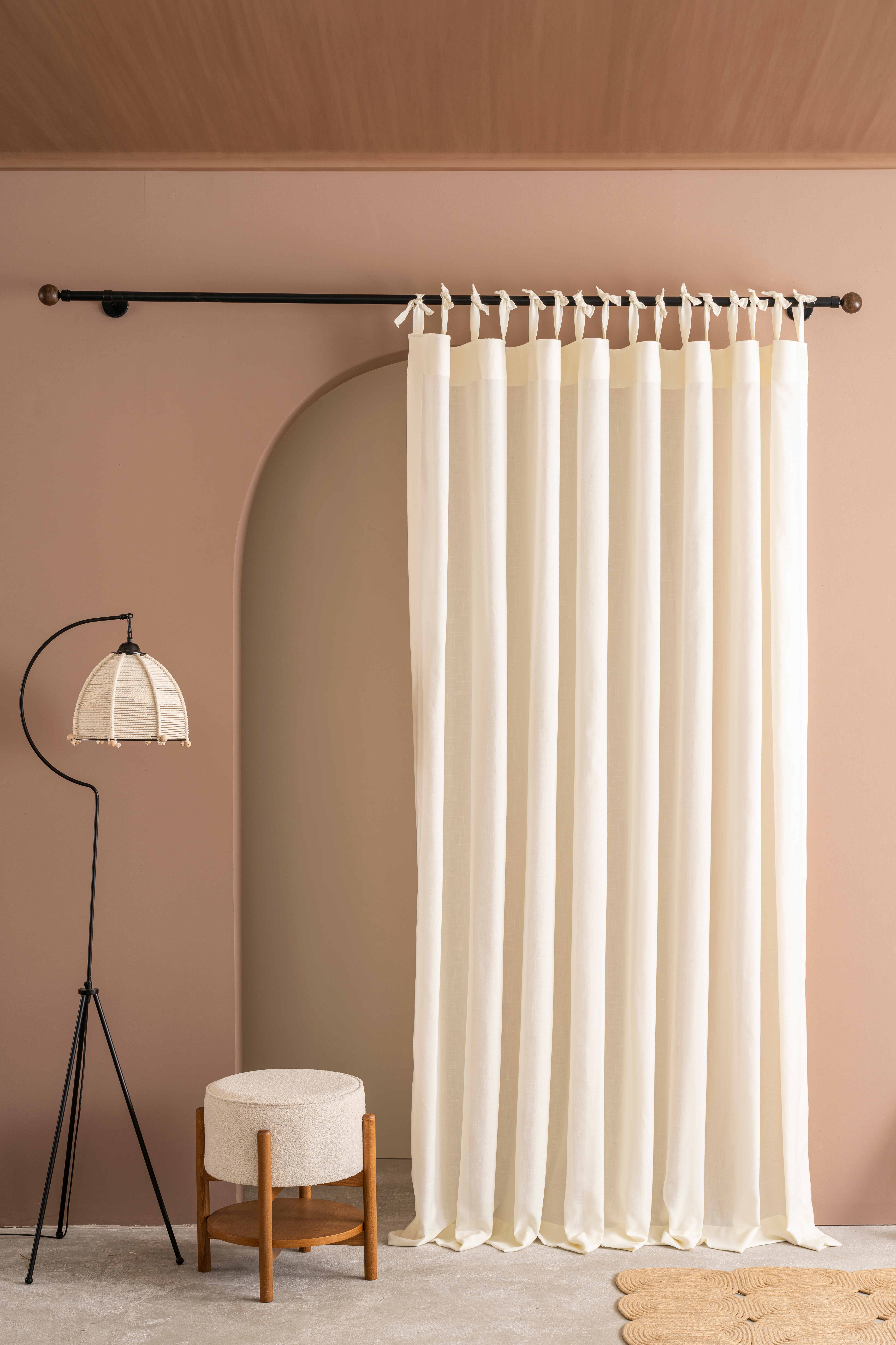 Extra Long Linen Curtains. Living Room Bedroom, Kids Room, Dining Drapes Grommet Back Tab Rod Pocket Double French Pleat Curtain Sheer Tulle