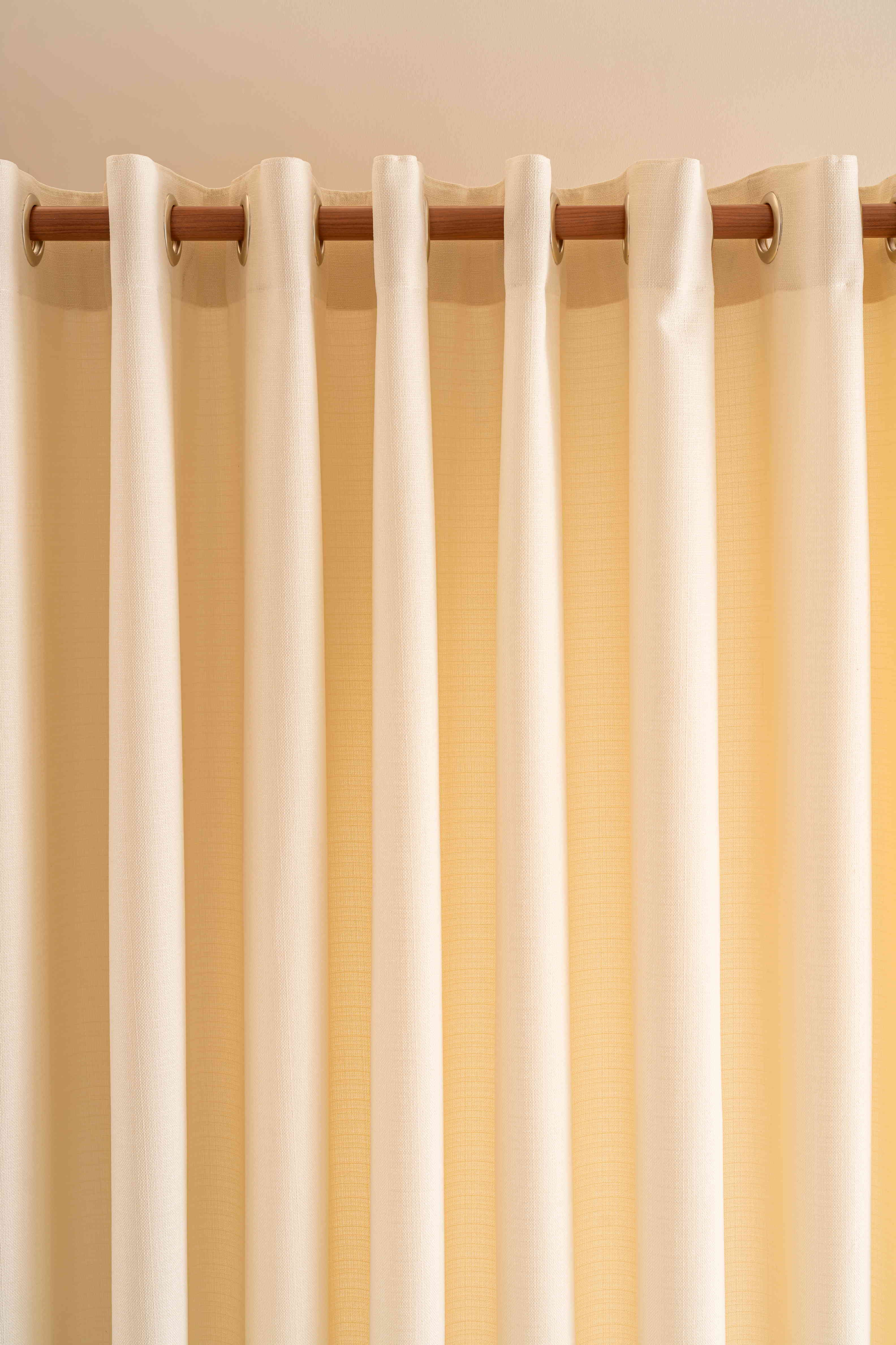 Color Block Desing Trim Cream Linen Curtain Custom Made For Living Room And Bed Room. Grommet, Hook And Ring, Back Tab Options.