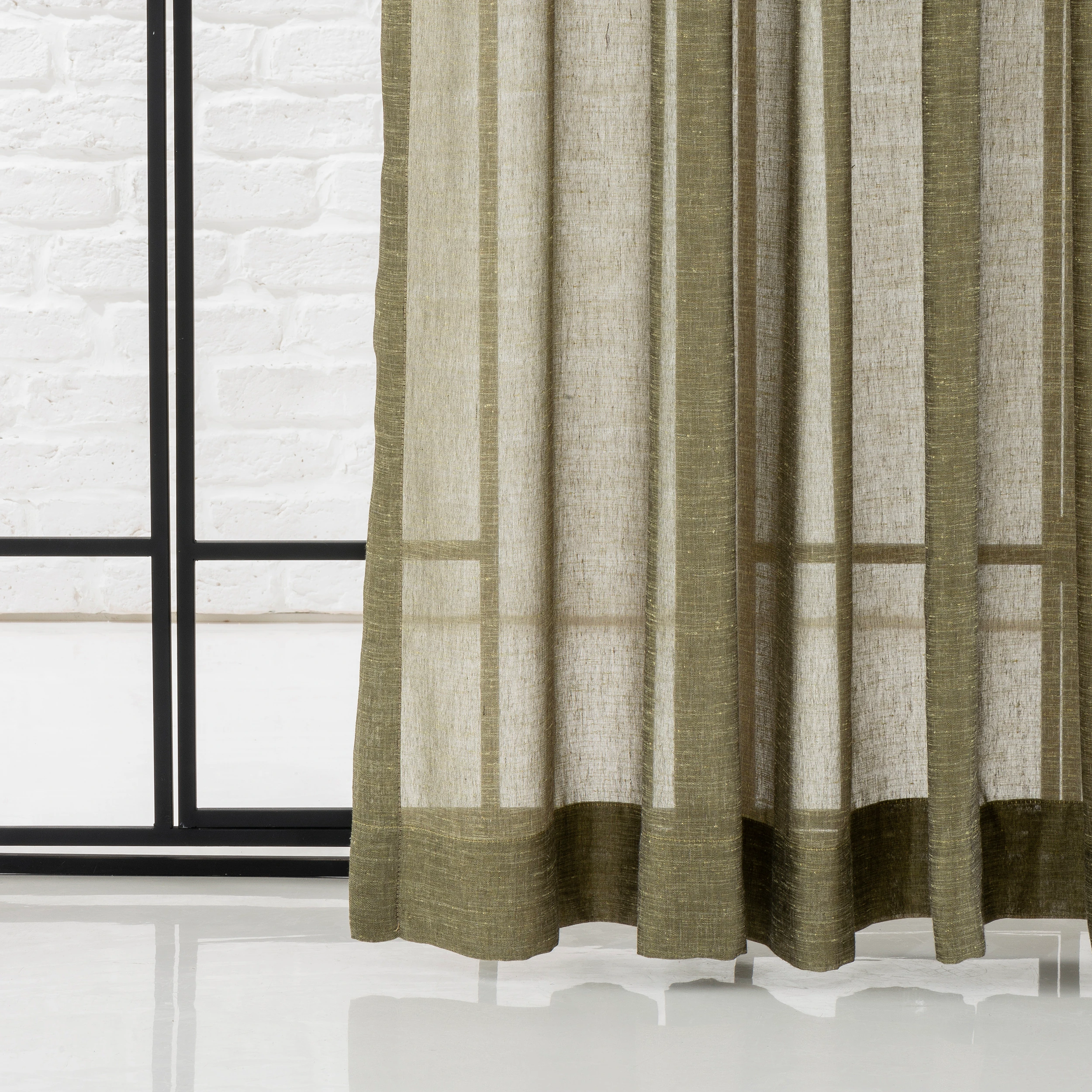 Soft Green Linen  Curtains – Custom Extra Long Semi-Sheer Panels | Farmhouse & Modern Living Room, Bedroom, Dining Room Drapes