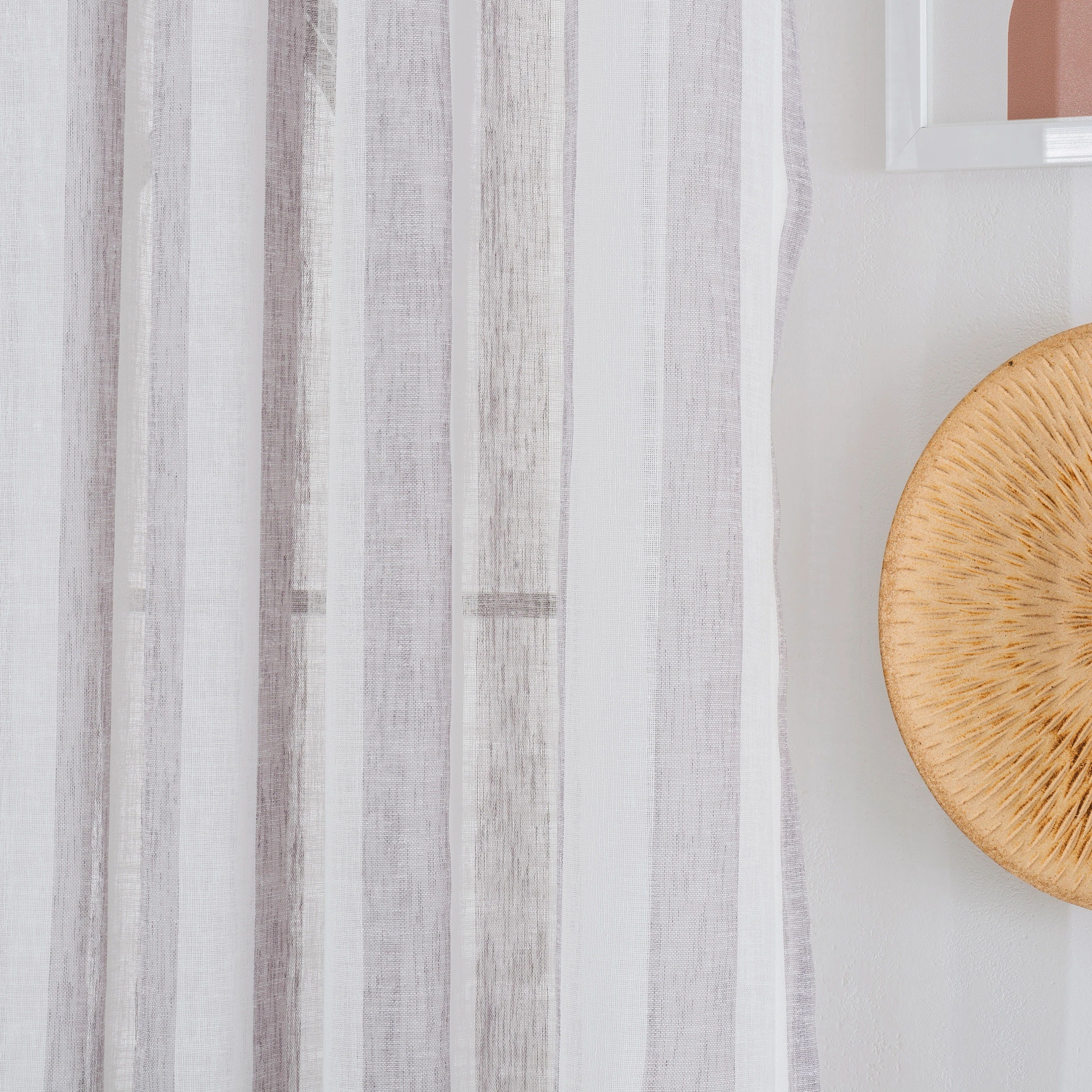 Striped Custom Linen Curtains – 6 Colors | Back Tab & Hook & Ring Drapery Panels for Modern Living Room Decor