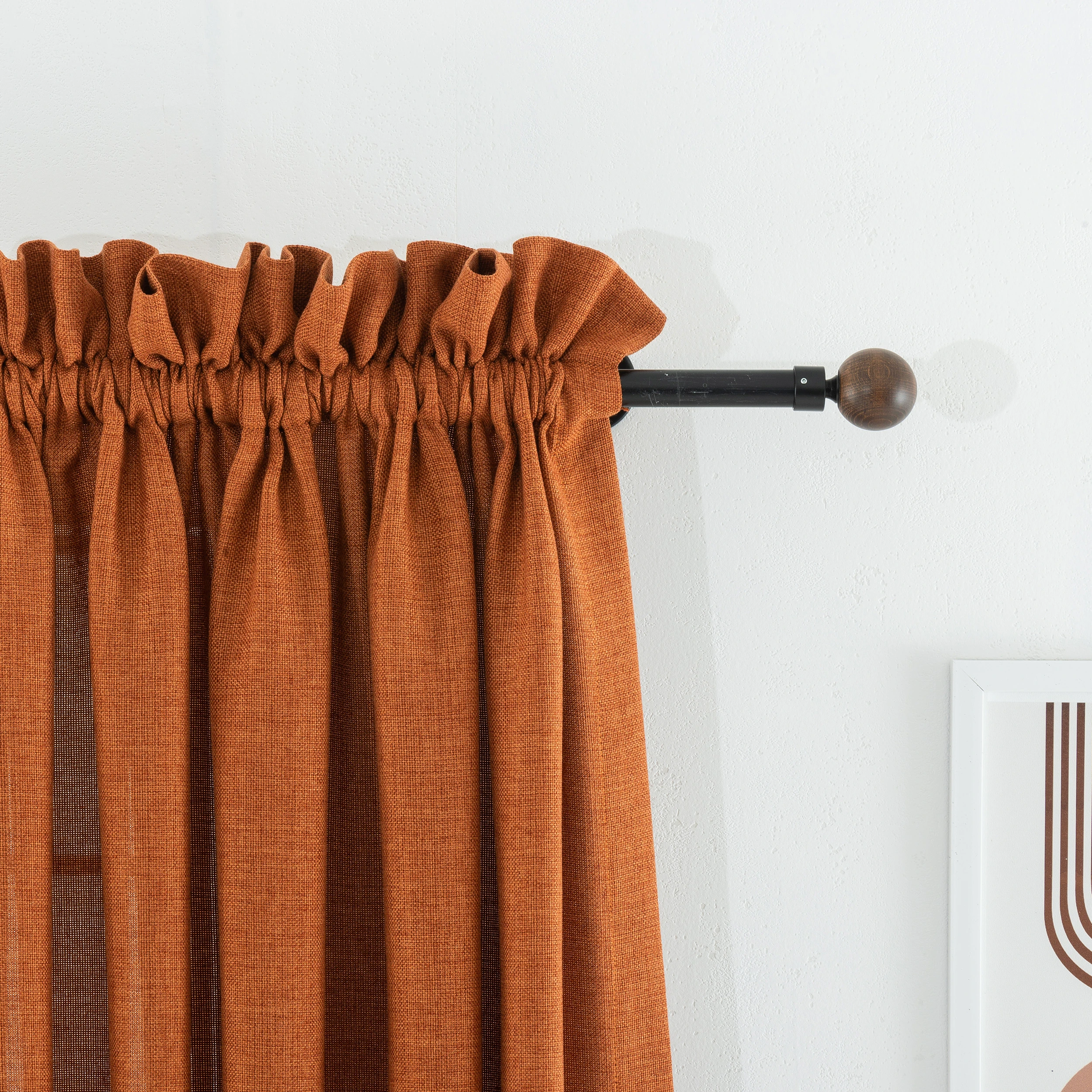 Rod Pocket Linen Curtains, 16 Color Options. Hook And Rings Modern Draperies, Custom Made For Living Room And Bed Room, High Quality Drapes