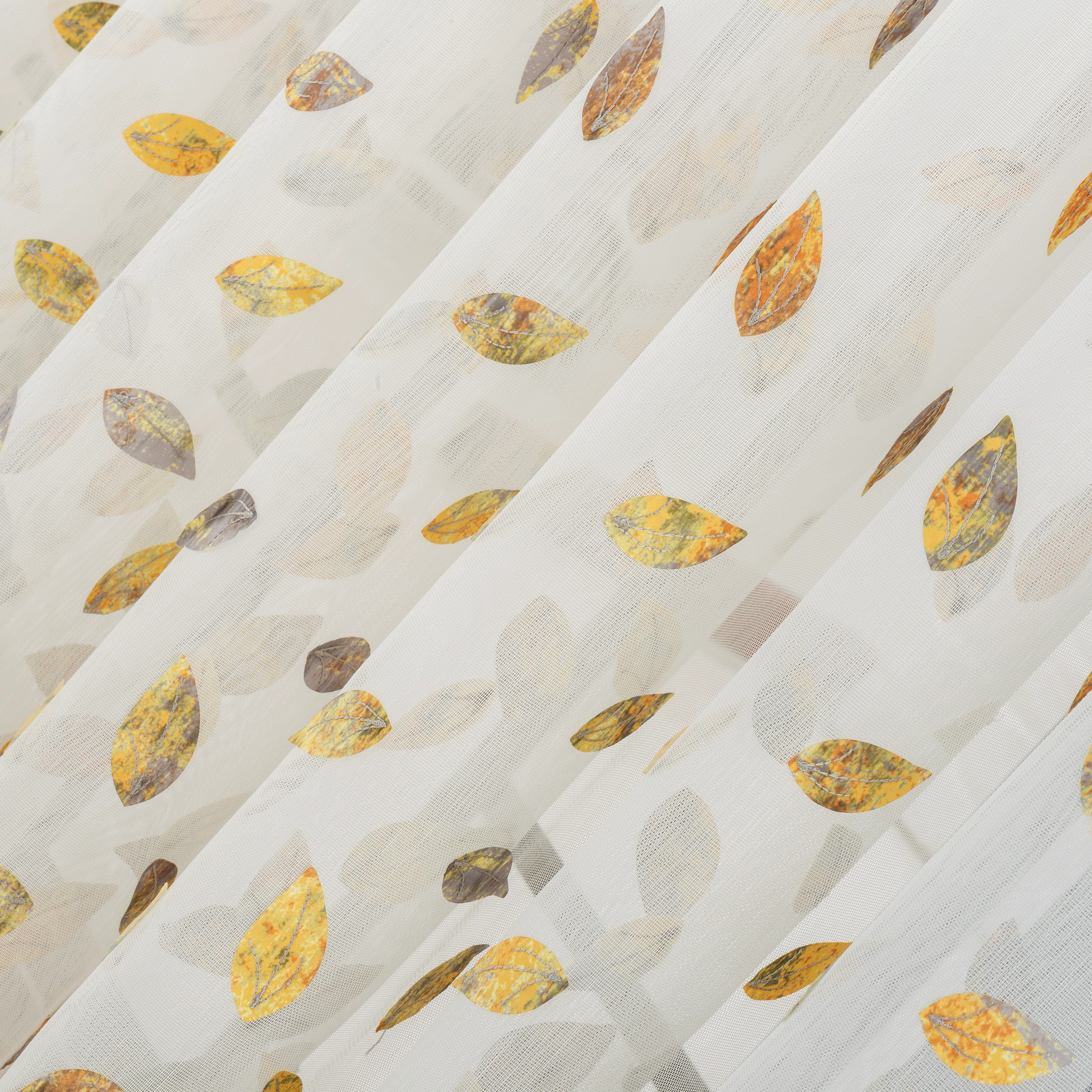 Extra Wide Leaf Pattern Sheer Curtains, Bohomian And Minimalist Home Decor For Living Room And Bed Room. Grommet, Hook and Ring, Rod Pocket. Custom Curtain Panels .Leaf Curtains, Sheer Curtain. Decor Semi-Linen Curtain Panels. 4 Leaf Pattern Colorful Sheer