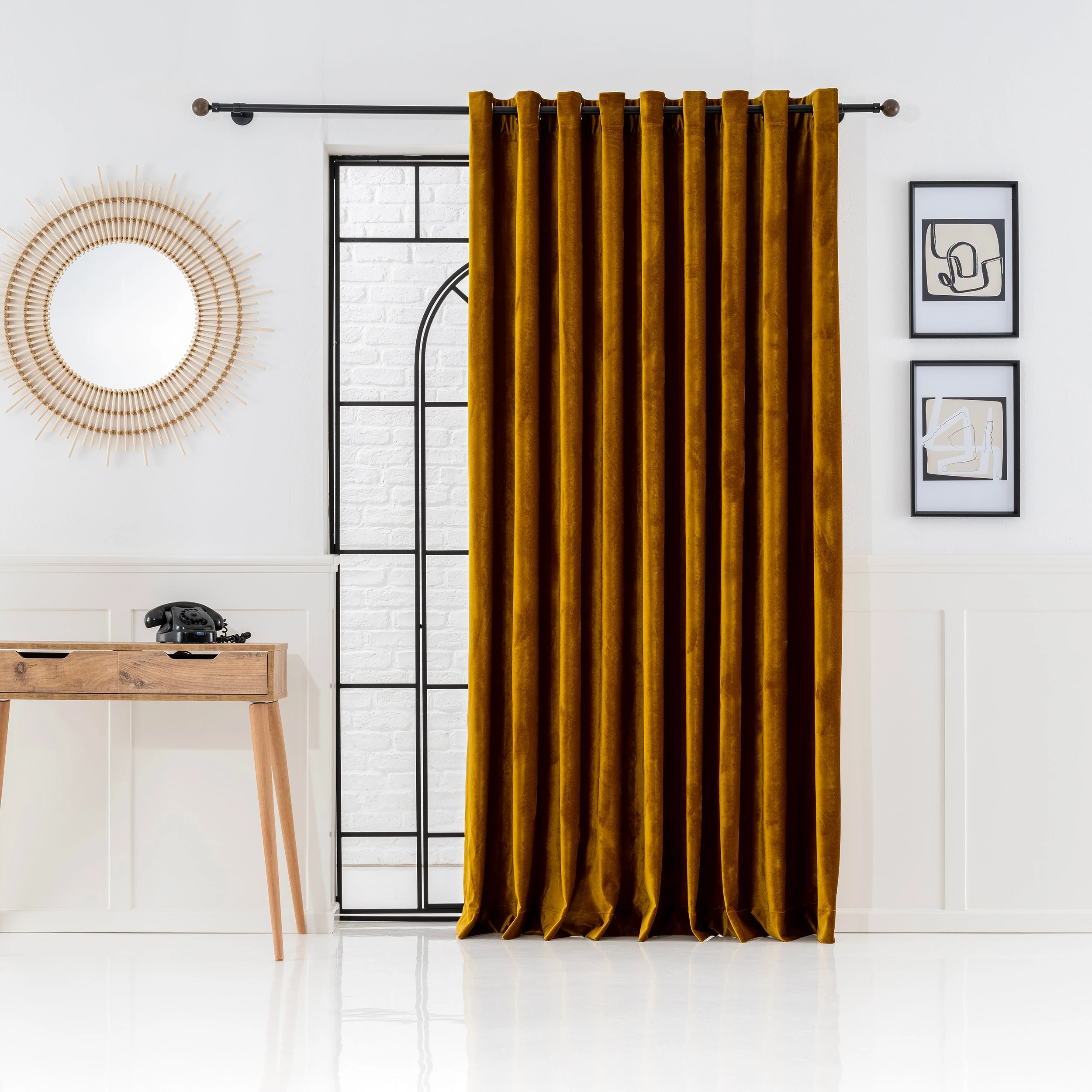 100% Blackout Velvet Curtains, Luxury Thermal And Soundproof Curtain Drapes, Custom Made Grommet, Rod Pocket for Living Room & Room Divider.