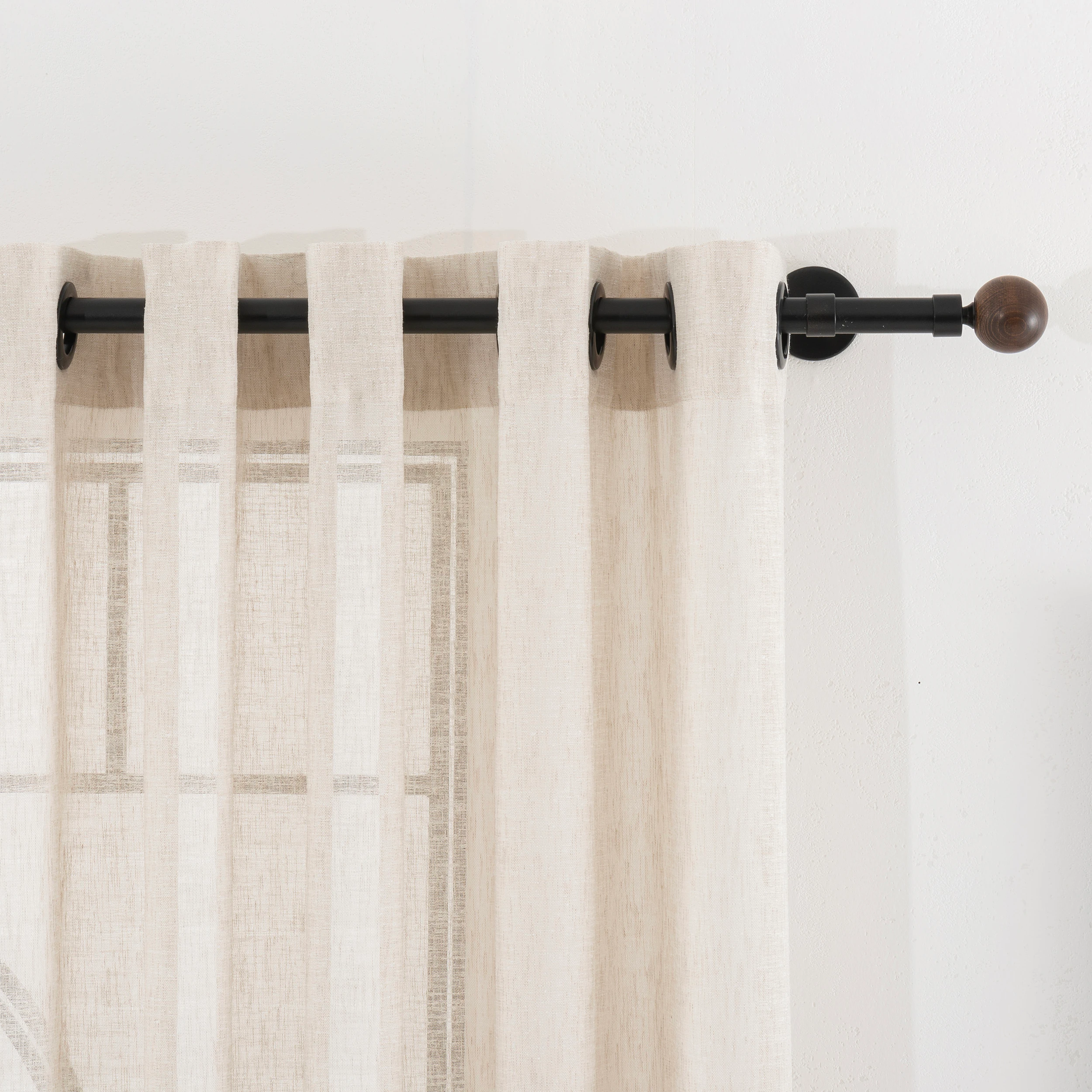 Linen Sheer Curtains 6 Colors. Grommet Curtain Custom Size Drapery For Living Room And Bed Room 