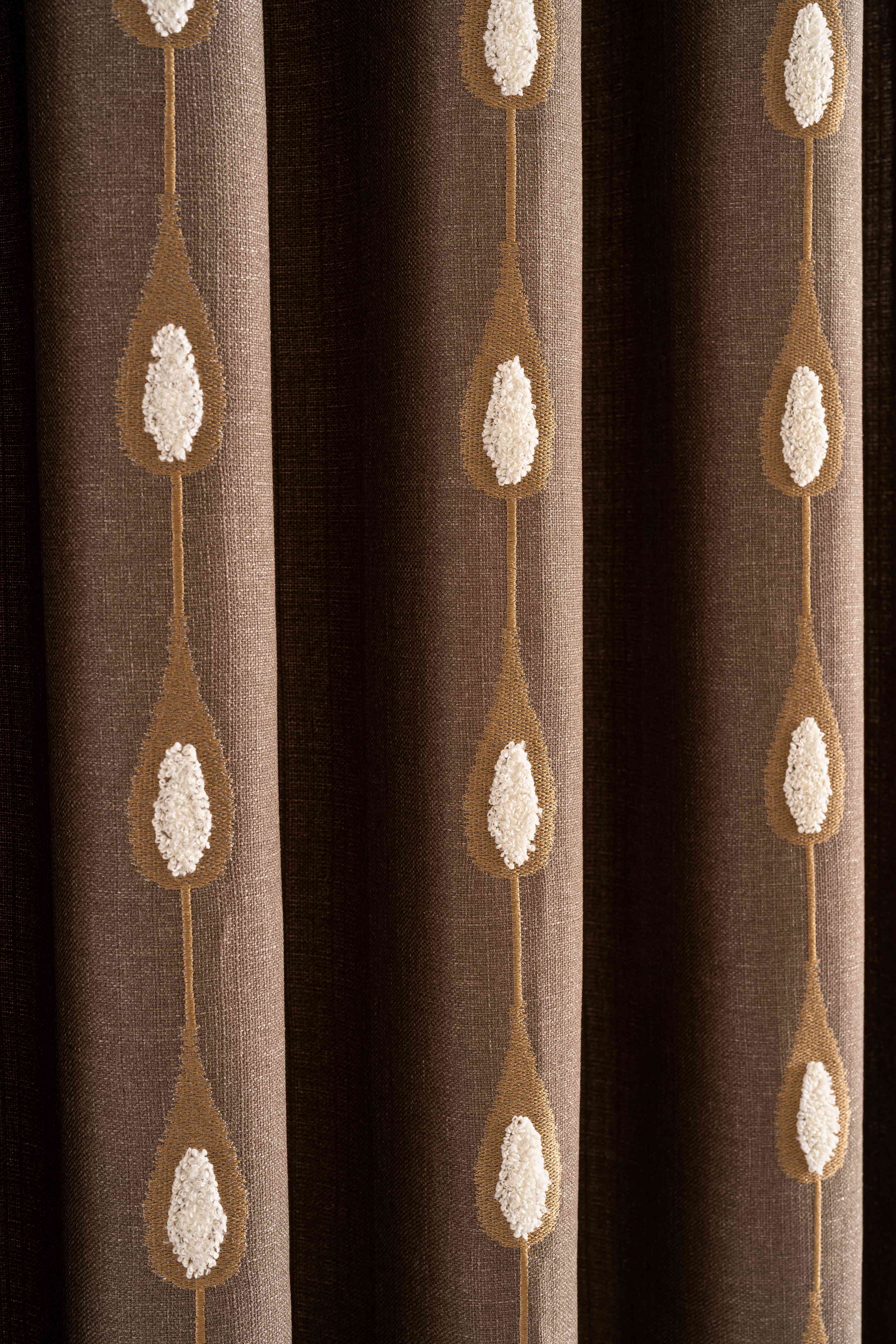 Embroidered Linen Curtains – 2 Colors, Custom Patterned Drapes for Living Room & Bedroom
